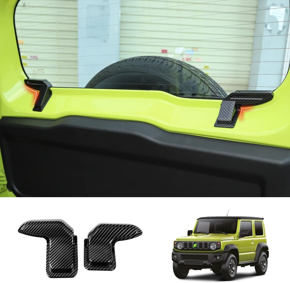 2Pcs Carbon Fiber Style Rear Windshield Heating Wire Protection Cover Fit for Suzuki Jimny 2019-2023 JB64 JB74 image number 3