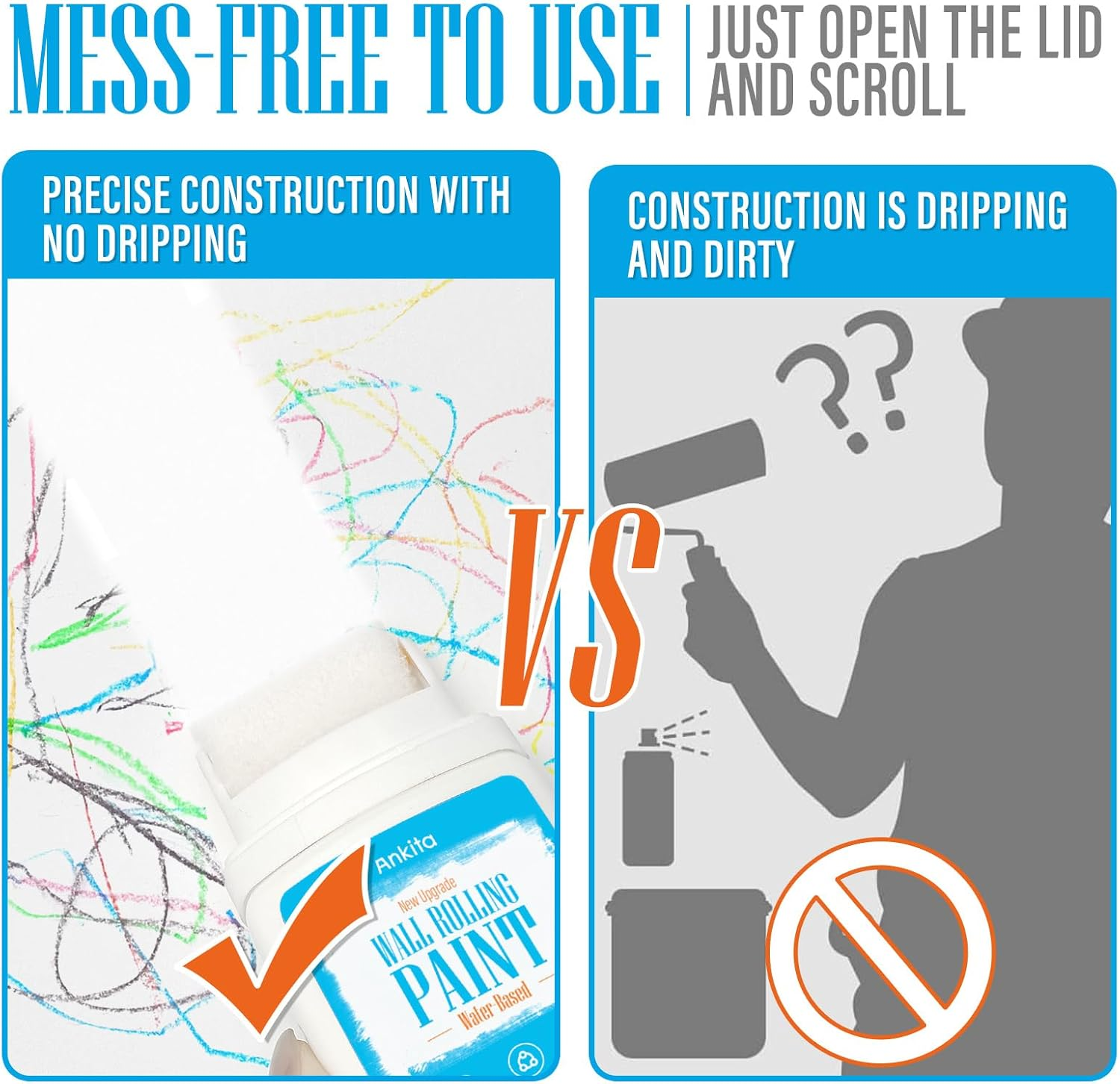 White Paint for Wall, Fast-Drying Wall Paint Touch up for Interior & Exterior Wall, Water Based & Low Odor Kit with Roller Brush, for Ceiling, Wood, Metal, Low VOC, 3.5Oz image number 4