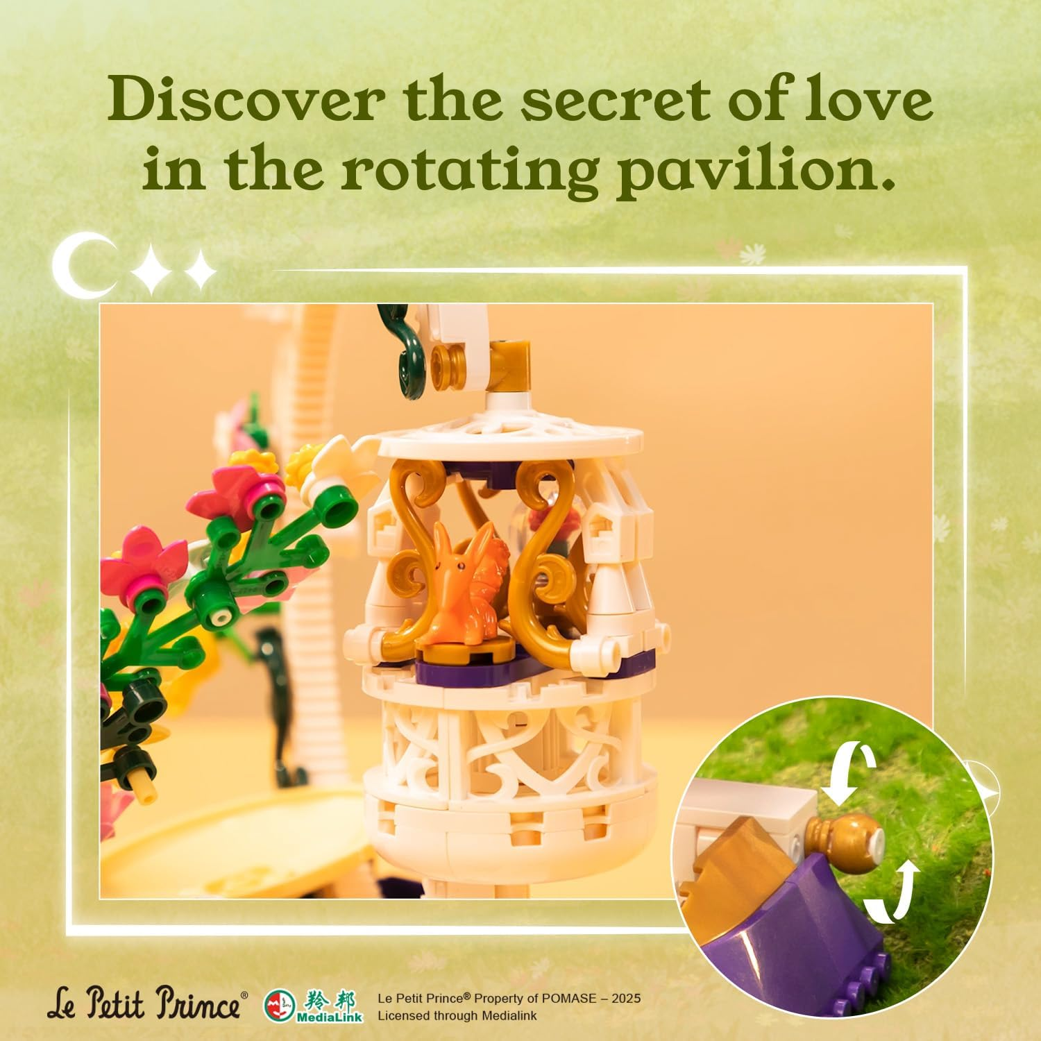 PANTASY the Little Prince Starry Garden Building Set, Floral Fantasy Diorama with Giant Rose & Butterfly, Creative Display Brick Model and Collectible Gift for Fans