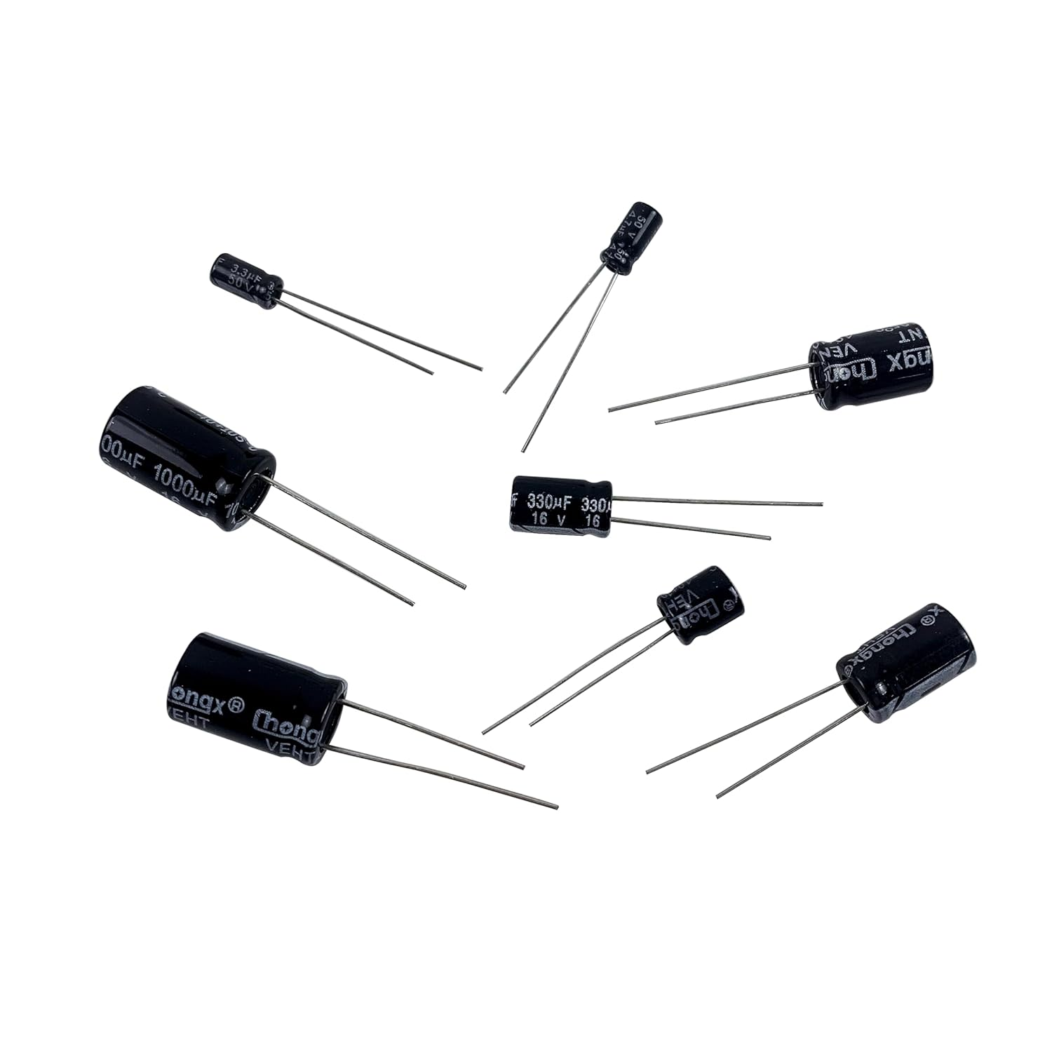 PANMILED 35 Values 700 Pieces Aluminum Electrolytic Capacitor Assortment Kit 0.1Uf-1000Uf 10V 16V 25V 50V Direct Insertion Aluminum Electrolytic Capacitor Series image number 3