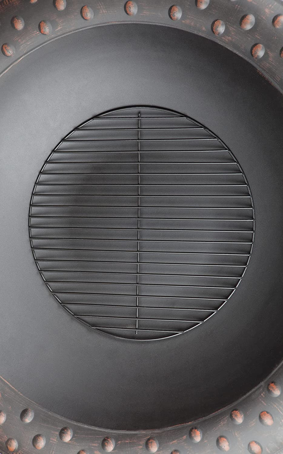 Fire Sense 60857 Fire Pit Roman Brushed Painted Steel Legs Wood Burning Lightweight Portable Patio Outdoor Firepit Backyard Fireplace Included Screen Lift Tool - 35" image number 4