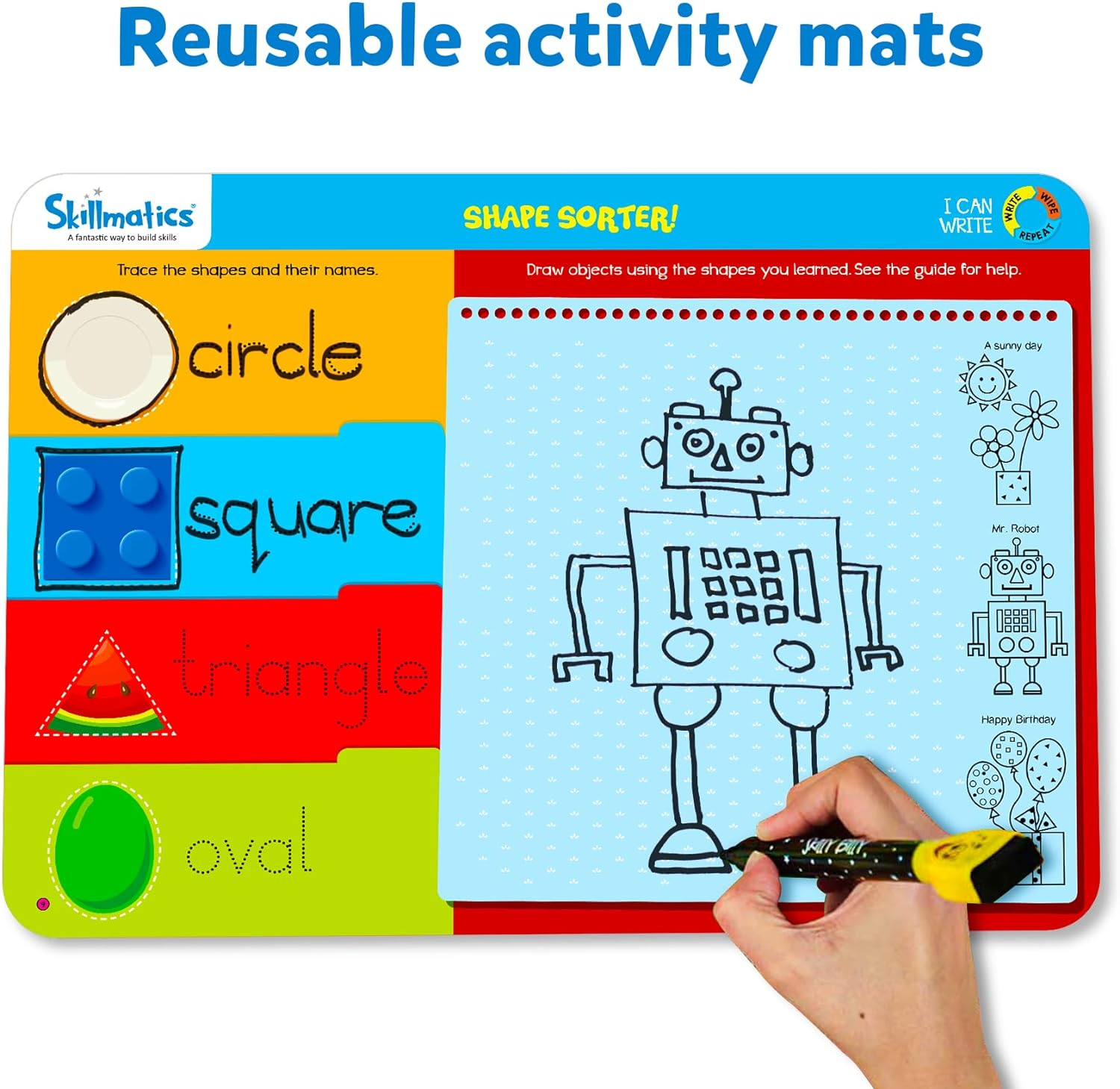 Skillmatics I Can Write - Reusable Preschool Learning Activities, Educational Toy and Game, Back to School Supplies, Gifts for Students, Kids, Toddlers Ages 3, 4, 5, 6 image number 5