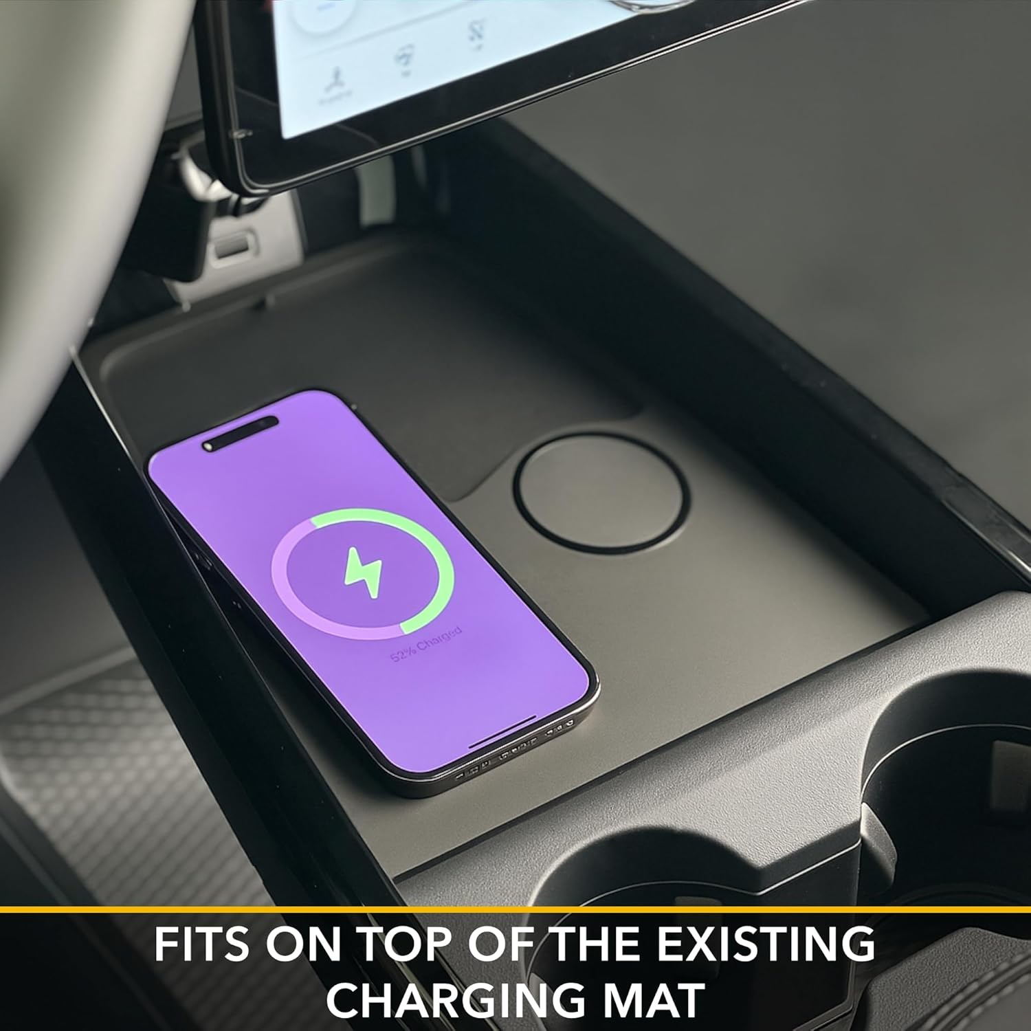 TWRAPS Dual Wireless Charging Pad for Ford Mustang Mach-E, Magnetic Charger for Iphone 16 Pro Max & Compatible with Magsafe Phone Cases Center Console Dock, USB Port 20W, Mach E 2021-2026 Accessories