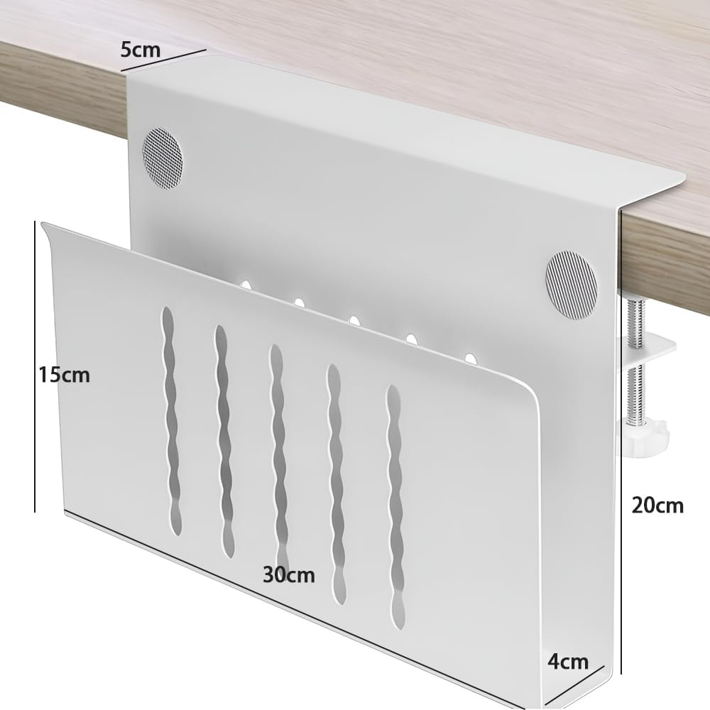 Desk Side Storage Organizer, No Drilling Desk Hanging Organizer Laptop Holder Aluminum Alloy Standing Desk Drawer Cable Management Tray for Office, School, Home image number 5