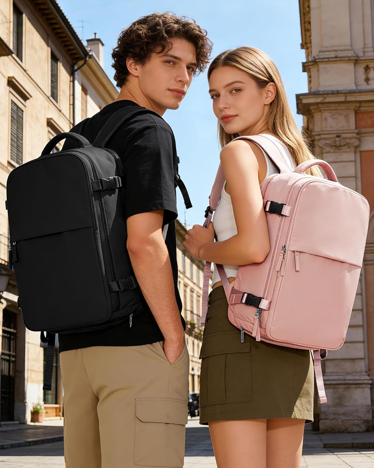 Pakembl Vacuum Backpack Travel with Pump Travel Backpack with Vacuum System Laptop Backpack Waterproof Carry on Casual Backpack 14/15.6Inch with Shoes Compartment image number 5