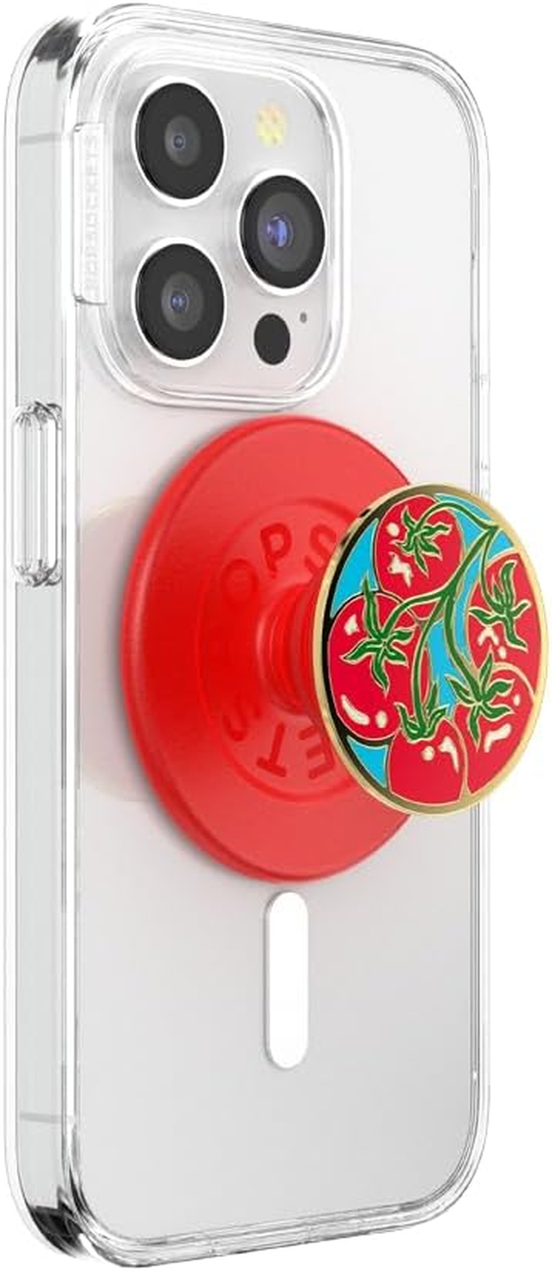 Popsockets round Phone Grip Compatible with Magsafe, Adapter Ring Included, Phone Holder, Wireless Charging Compatible - FATA Morgana Chrome
