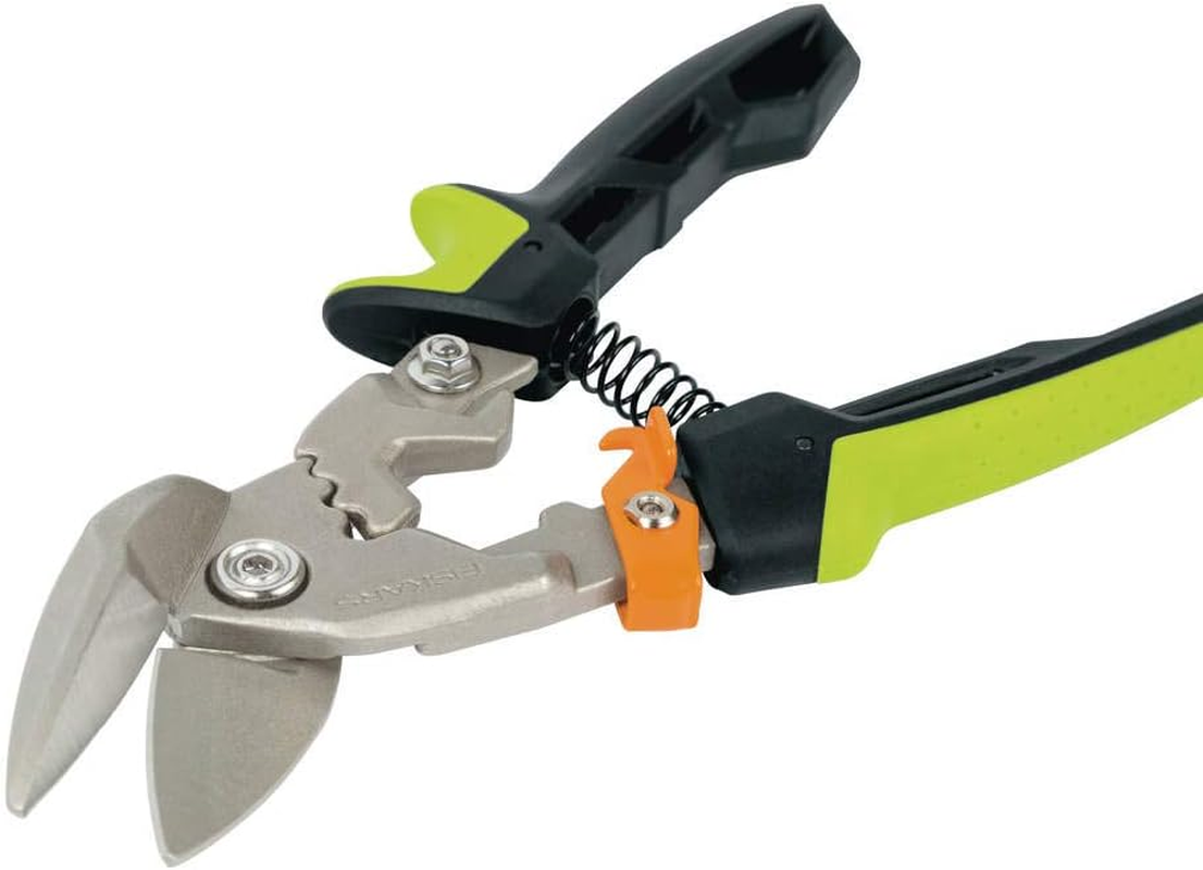 Fiskars Powergear 1027210 Tin Shears Offset Right Cut up to 40% More Strength 10" Heat Treated Steel/Plastic Black/Green/Orange image number 3
