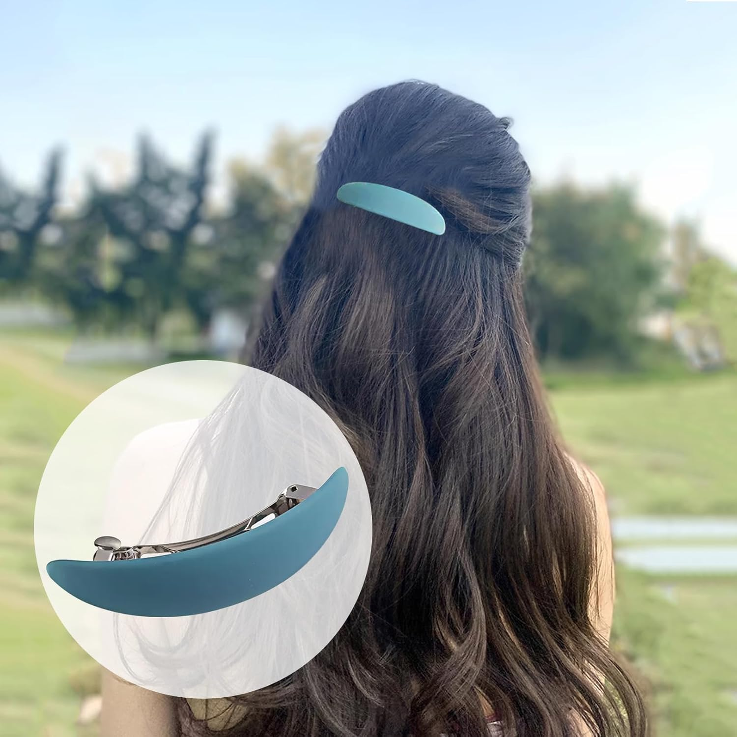 Pack of 2 Hair Clips Women'S Girls Thin Hair Accessories Hair Clip for Women for Fine Set Automatic Hair Automatic Thin Hair Accessory Hair Clip Small Hair Clip Clips image number 5