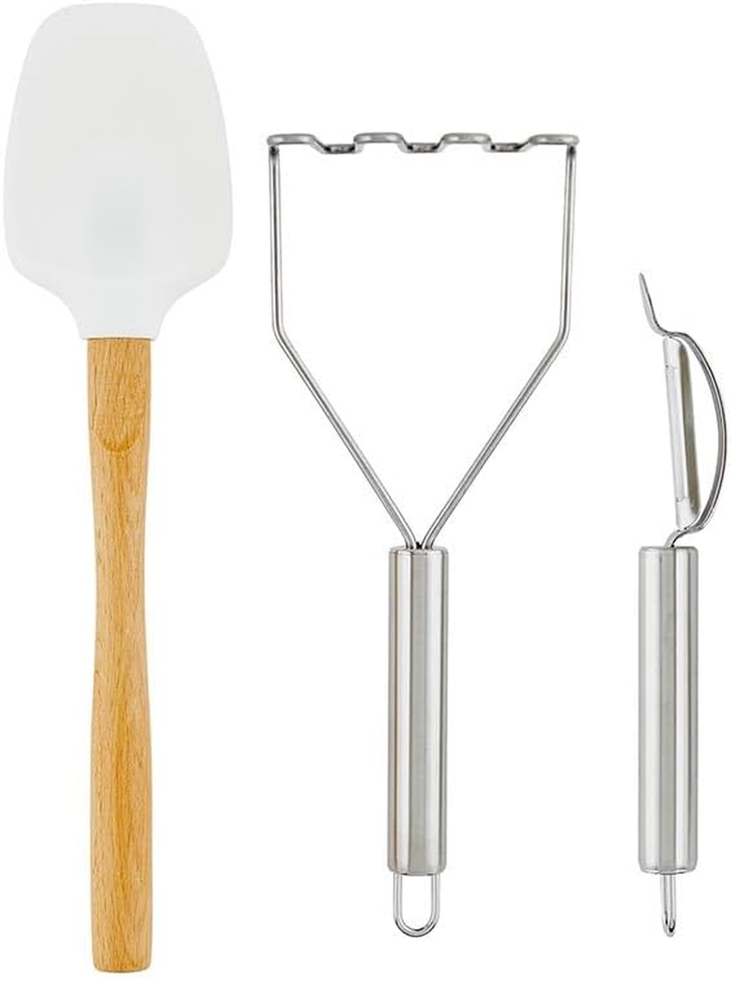 Santa Barbara Design Studio Gift Set Kitchen Essentials Tool Kit Black and White Cardboard Book Gifts, 3-Pieces, Keep Calm and Mash Potatoes image number 5