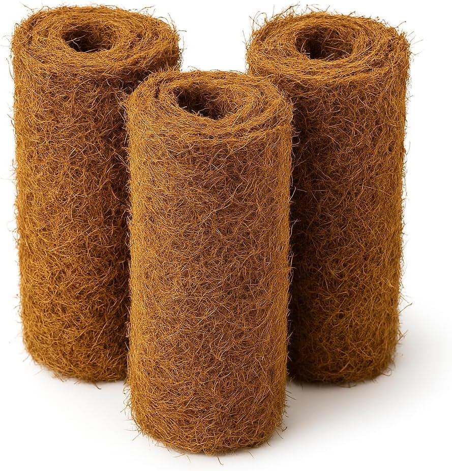 3PCS Large 100 X 50Cm Coconut Mat Natural Coco Liner Roll Coconut Palm Carpet Coconut Coir Liner Sheets Coco Mat for Planter Window Box Flower Basket Garden Decoration Animal Pet Pad Liner image number 5
