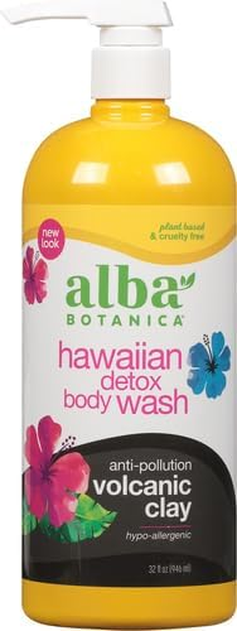 Alba Botanica Hawaiian Detox Body Wash, Anti-Pollution Volcanic Clay, 32 Fl Oz (Pack of 1)