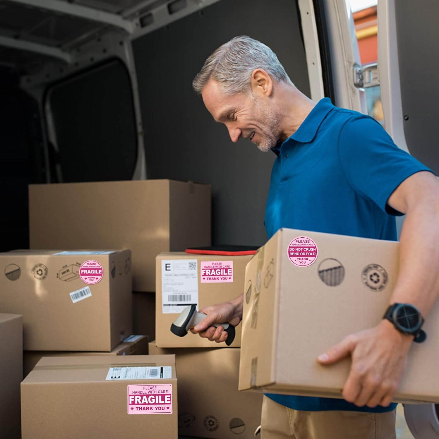 600 PCS Fragile Stickers for Shipping Do Not Trample or Fold Stickers Do Not Drop Labels for Shipping Mailing Envelops Cartons Pallets Adhesive Labels