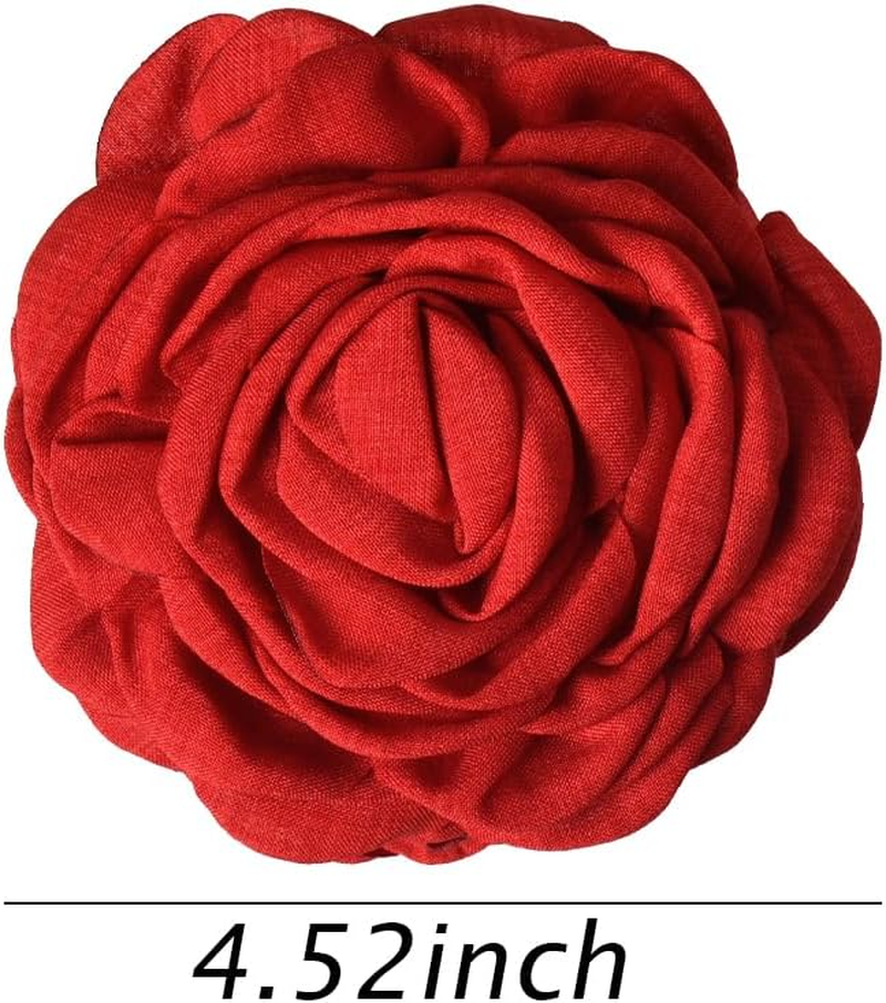 Large Rose Flower Claw Clip for Women Girls Red Rose Hair Clips for Women Girls Rose Claw Clips for Hair Decorations for Long Short Hair Styling Clips for Women Girls image number 2