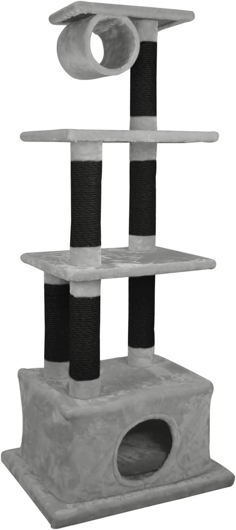 JACK and VANILLA, Dumbo Design Cat Scratching Post, Space to Play and Rest, Durable Materials, Easy Clean, Dimensions 30 X 30 X 45 Cm, Cream Grey Colour, Cat Tree Model image number 2