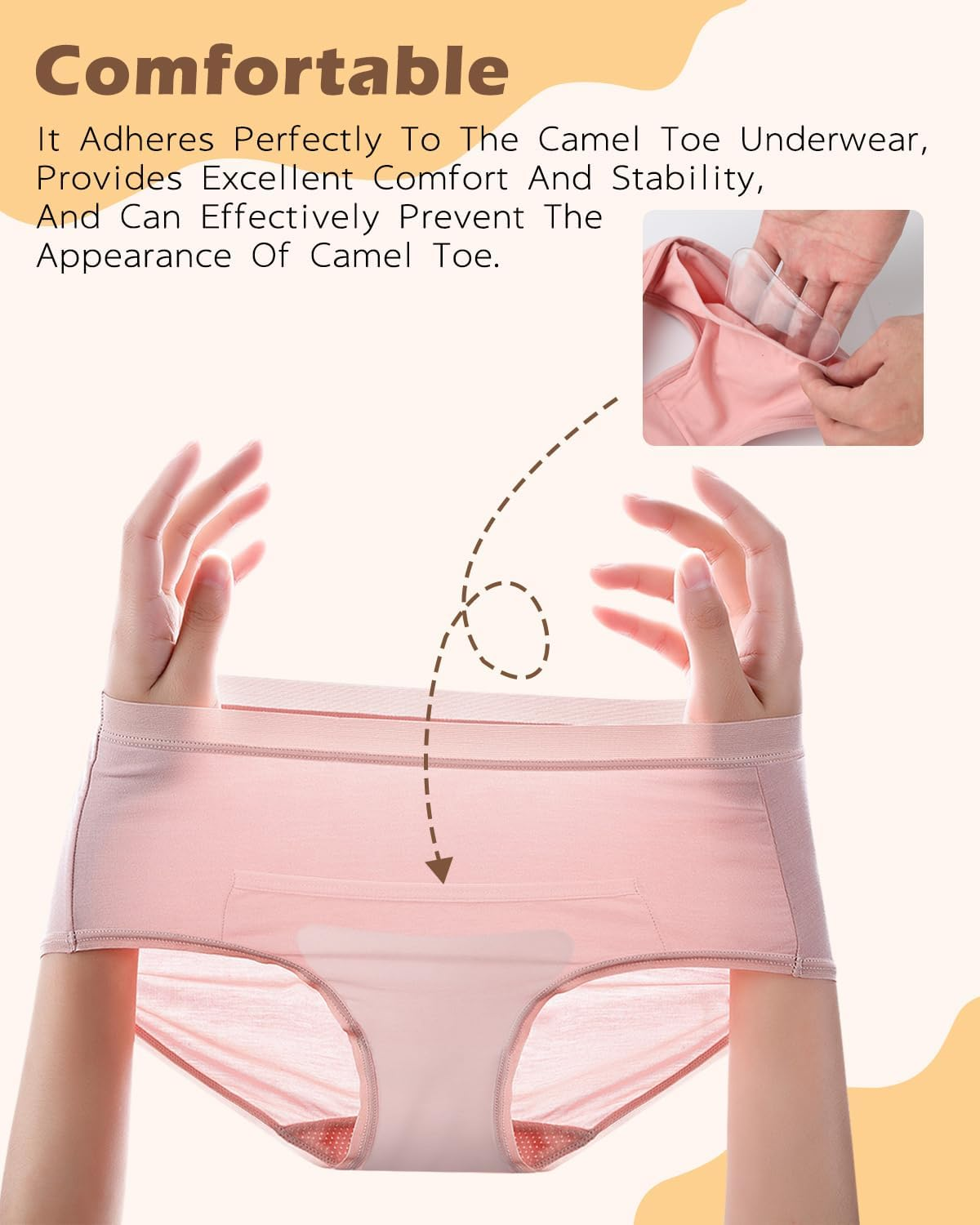 Camel Toe Concealer Pads, Camel Toe Cover for Covering Camel Toes, Reusable Anti-Camel Toe Silicone Inserts, Camel Toe Concealer for Swimsuit, Camel Toe Underwear Inserts, 3 Pack Clear Y-Shaped