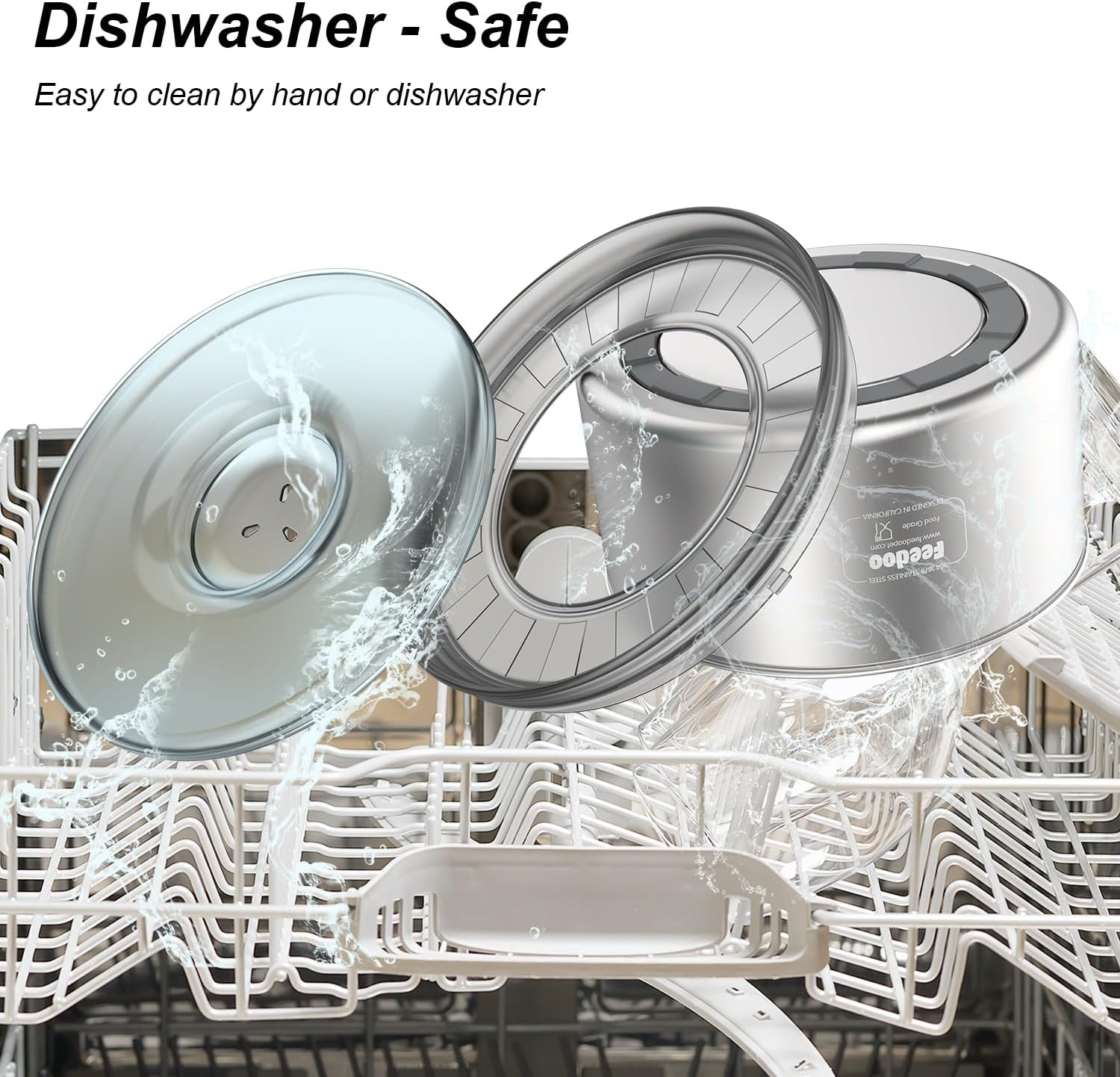 1Gallon Dog Water Bowl, 3.8L No Spill Water Bowl for Dogs, Stainless Steel Spill Proof Dog Bowl, No Splash Slow Drinking Bowl with No Slip Base for Slobber Stopper, Messy Drinkers[Anti Digging] image number 4