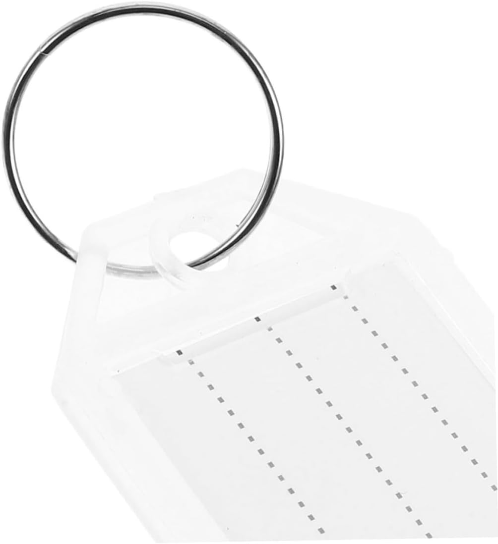 Gadpiparty 50Pcs Blank Luggage Tag Keychain Plastic Travel Baggage Check Key Tags for Suitcase Identification Suitcase Label image number 4