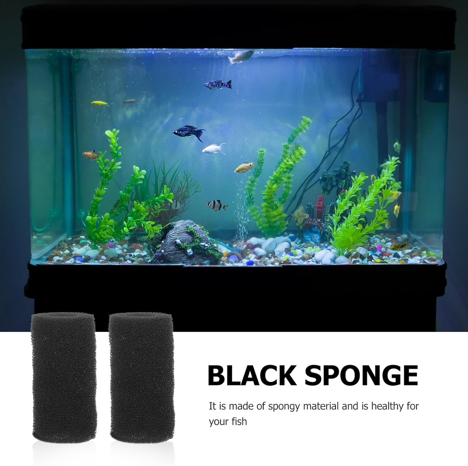 10Pcs Pre-Filter Sponge for Fish Tank Intake Filter Cover for Aquarium Pumps Compact Protective Sponge for External Filter Inlets Suitable for Freshwater and Saltwater Use