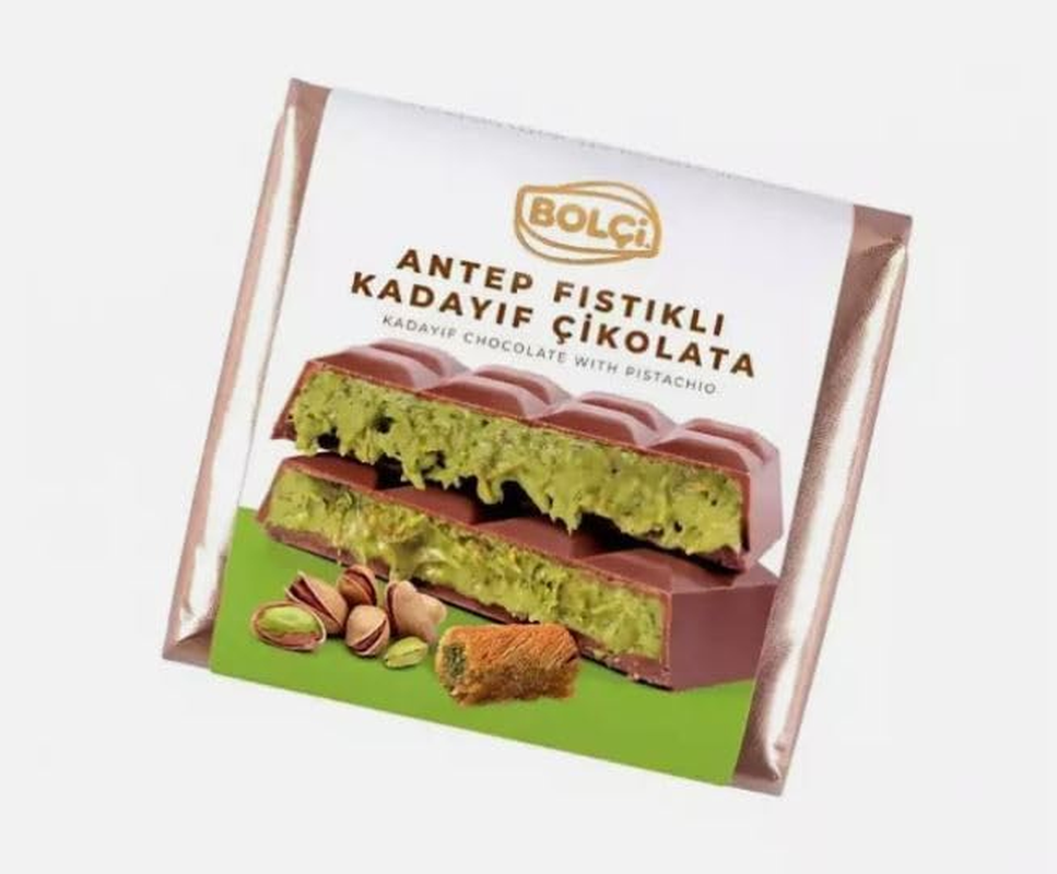 Bolci Dubai Milk Chocolate Bar with Pistachio and Kadaifi 100G