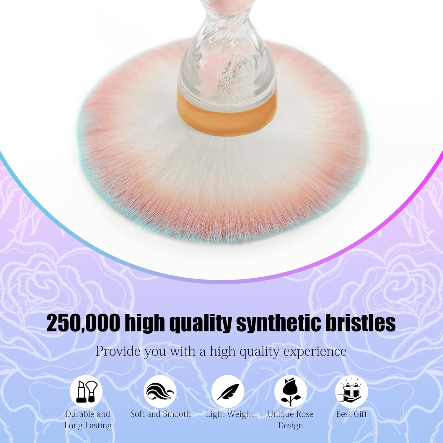 Ruetail Nail Dust Brush for Acrylic Nails,Soft Brush Nail Art Dust Powder Remover Brushes,Manicure Brush Clean up Tools for Home Use or Salon Nail Art Brush(Hourglass Pink) - Blue image number 4