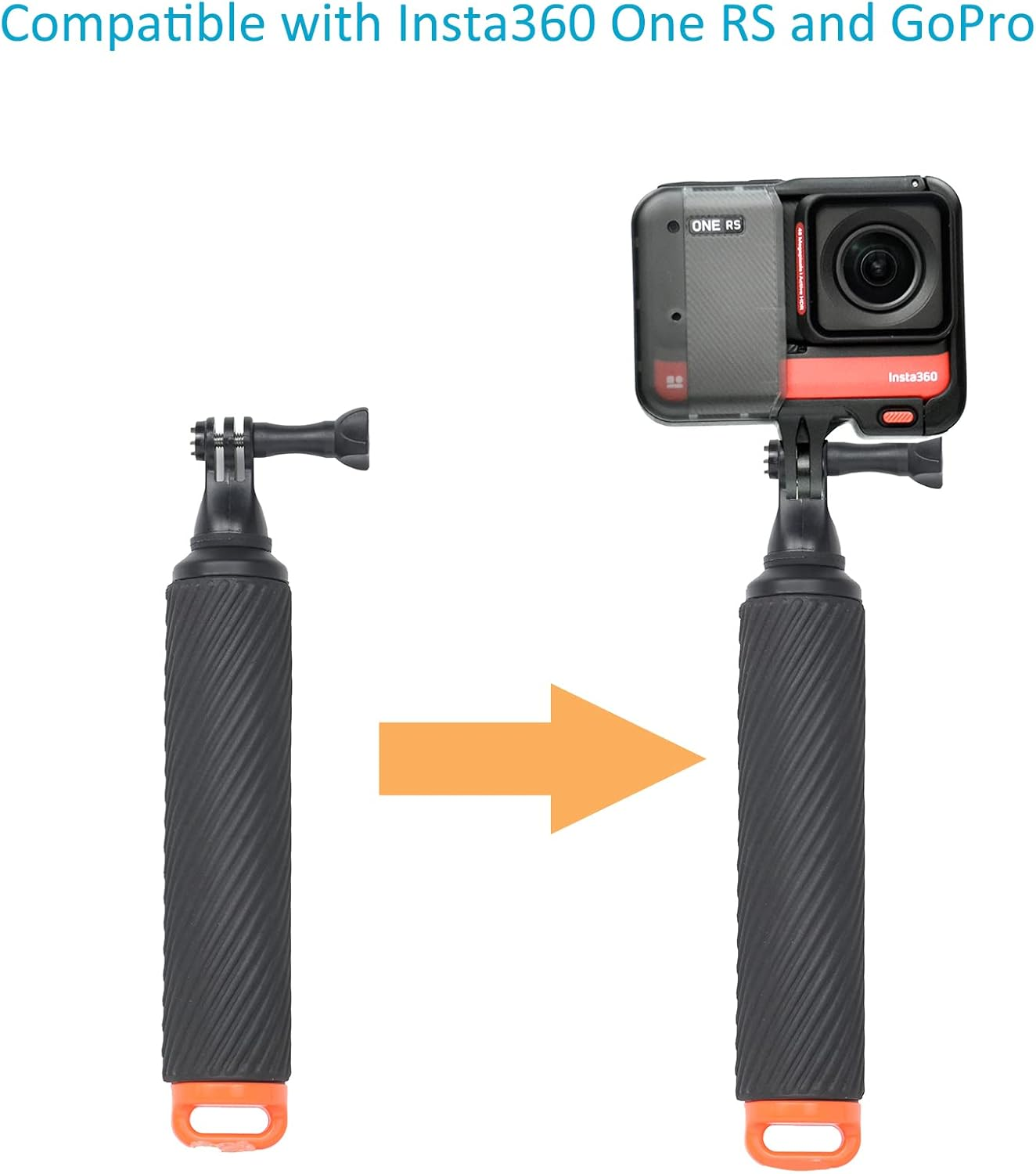 Underwater Accessory Floating Handle Grip for Insta360 X5/X4/X3/Ace Pro/Ace/One RS/X2 Compatible with Gopro Hero 12, Hero 11, Hero10 image number 3