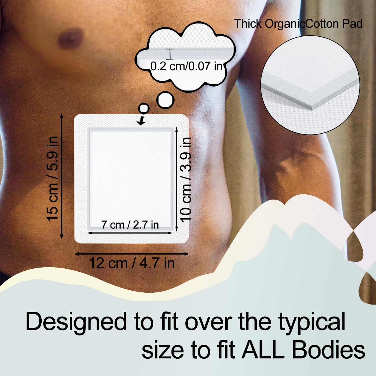 RYAOLFLY 12 PCS Self-Adhesive Organic Castor Oil Pack Kit, Castor Oil Wrap for Stomach/Waist/Back, Oil-Leakproof & High-Absorbent Organic Cotton, Adhesive Castor Oil Wrap for Liver Detox image number 1