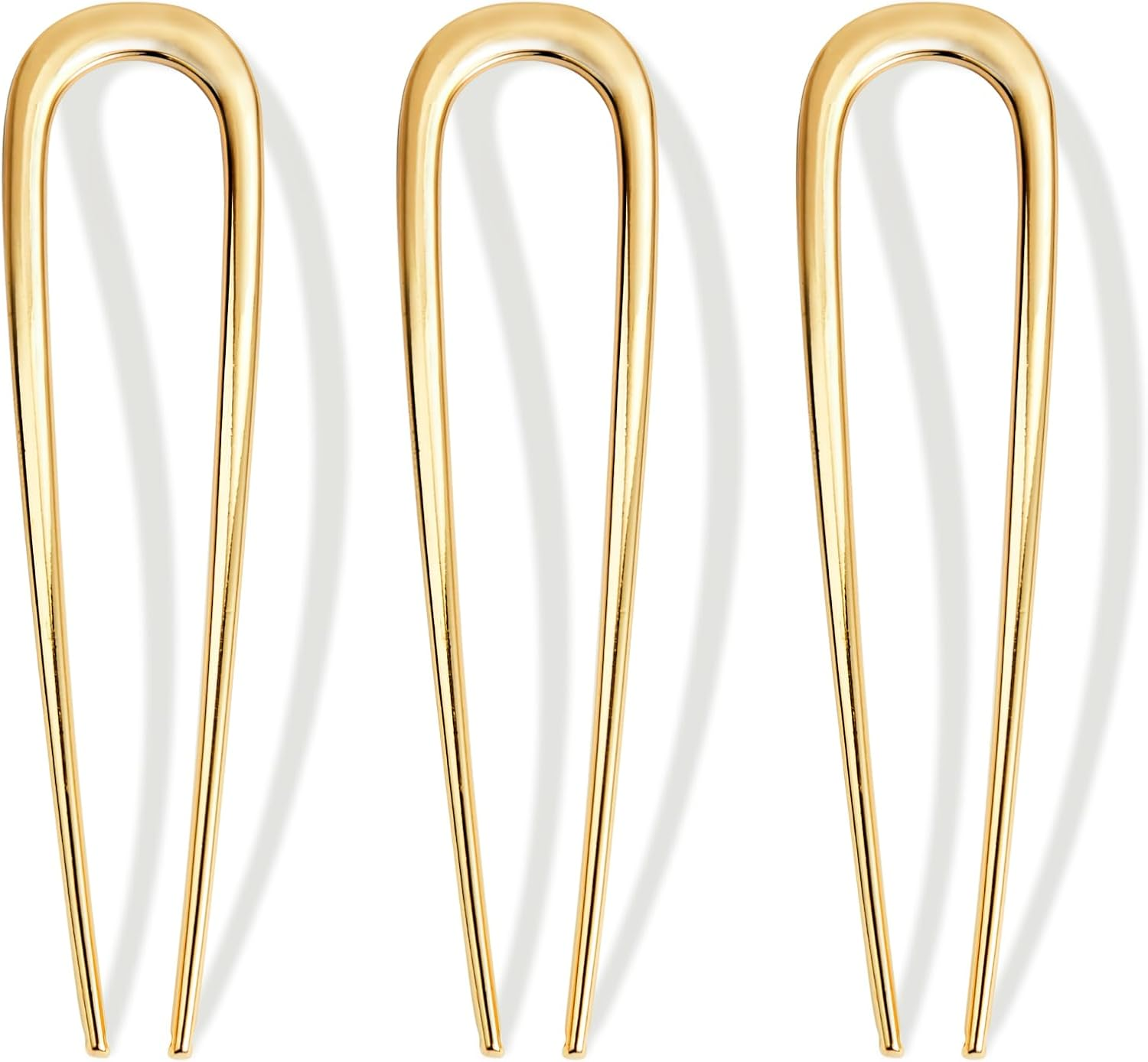 3 PCS French Hair Pins for Women - French Twist and Buns, Elegant Gold Hair Accessories