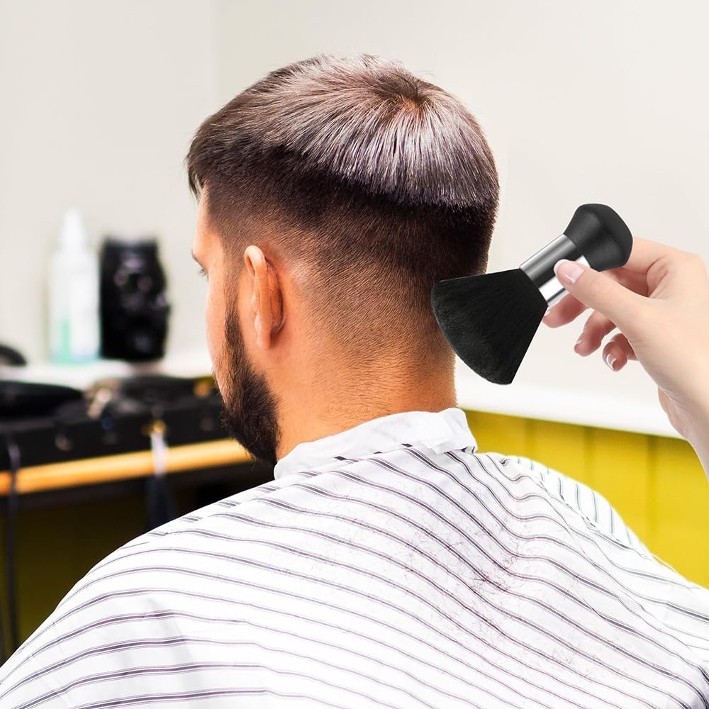 Yeenano Neck Duster Barber Brush,2 PCS Barber Brush Hair Clipper Cleaning Brushs Hairdresser Neck Brushes Barbers Supplies Hair Tool for Brushing off Hair around Neckline and Ears after Haircut image number 1