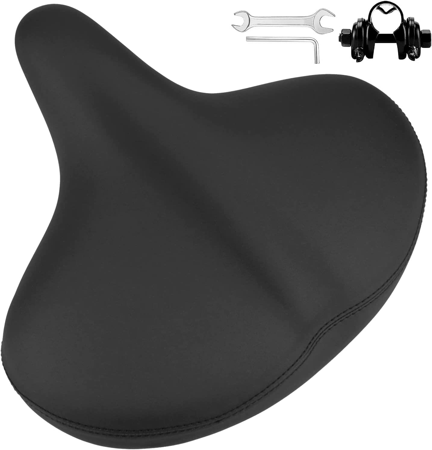 Comfortable Bike Seat Cushion for Women Men, Filled with Soft Memory Foam for Mountain and Road Exercise Bike Seat or Spin Bike Accessories Indoor Cycling Bike Waterproof Bicycle Seat image number 3