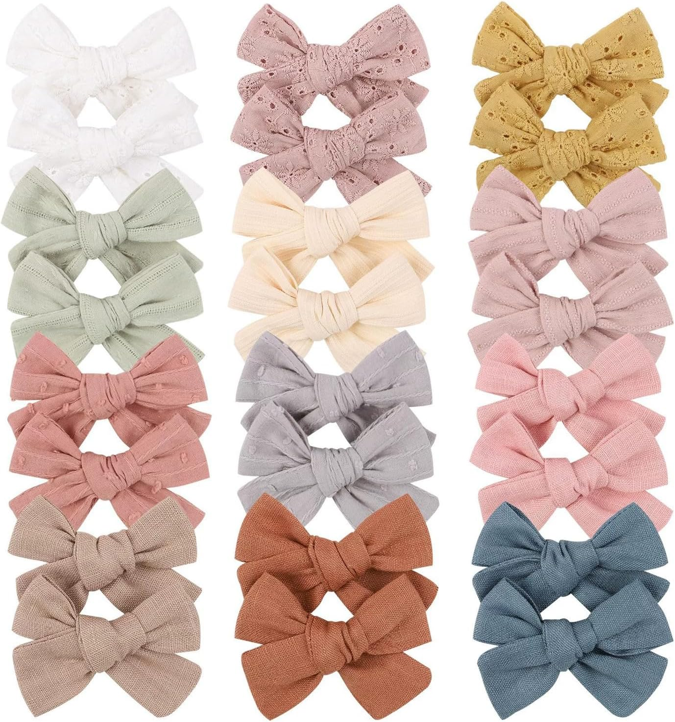 3.2'' Girls Rufous Linen Hair Bows Clips - Alligator Clips Hair Accessories for Little Girls, Toddlers, Kids, and Teens - Grey image number 3