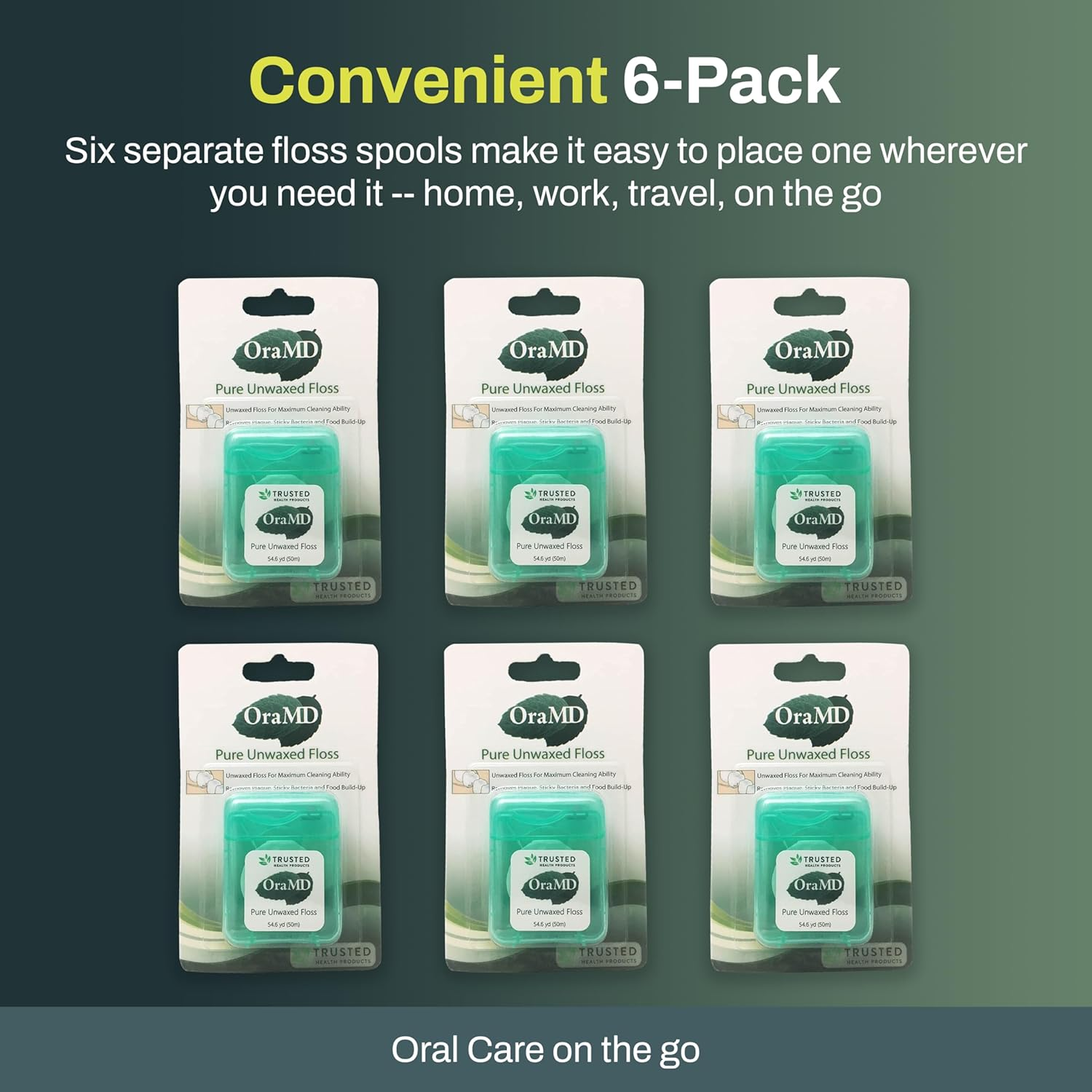 Oramd Pure Unwaxed Dental Floss 6 Pack