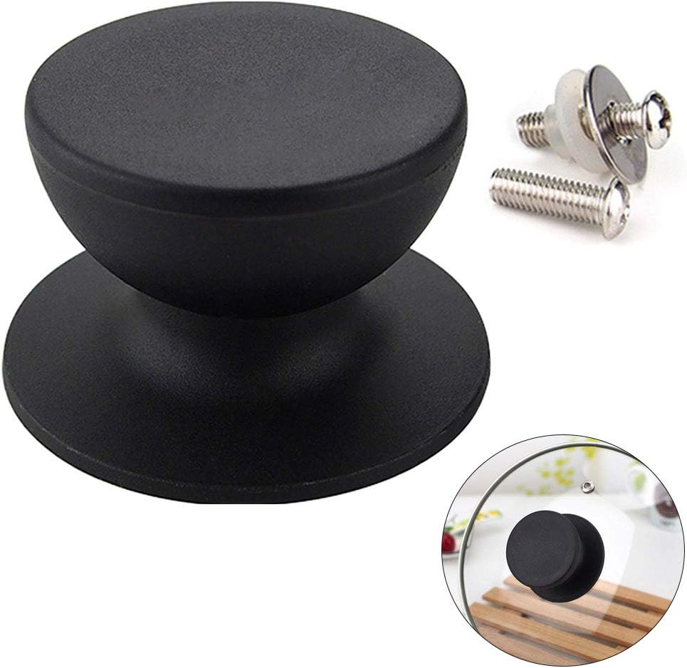 T&F Pot Lid Knobs Universal Kitchen Cookware Lid Replacement Knobs Casserole Kettle Cover Glass Saucepan Lid Pot Holding Handles-Black image number 5