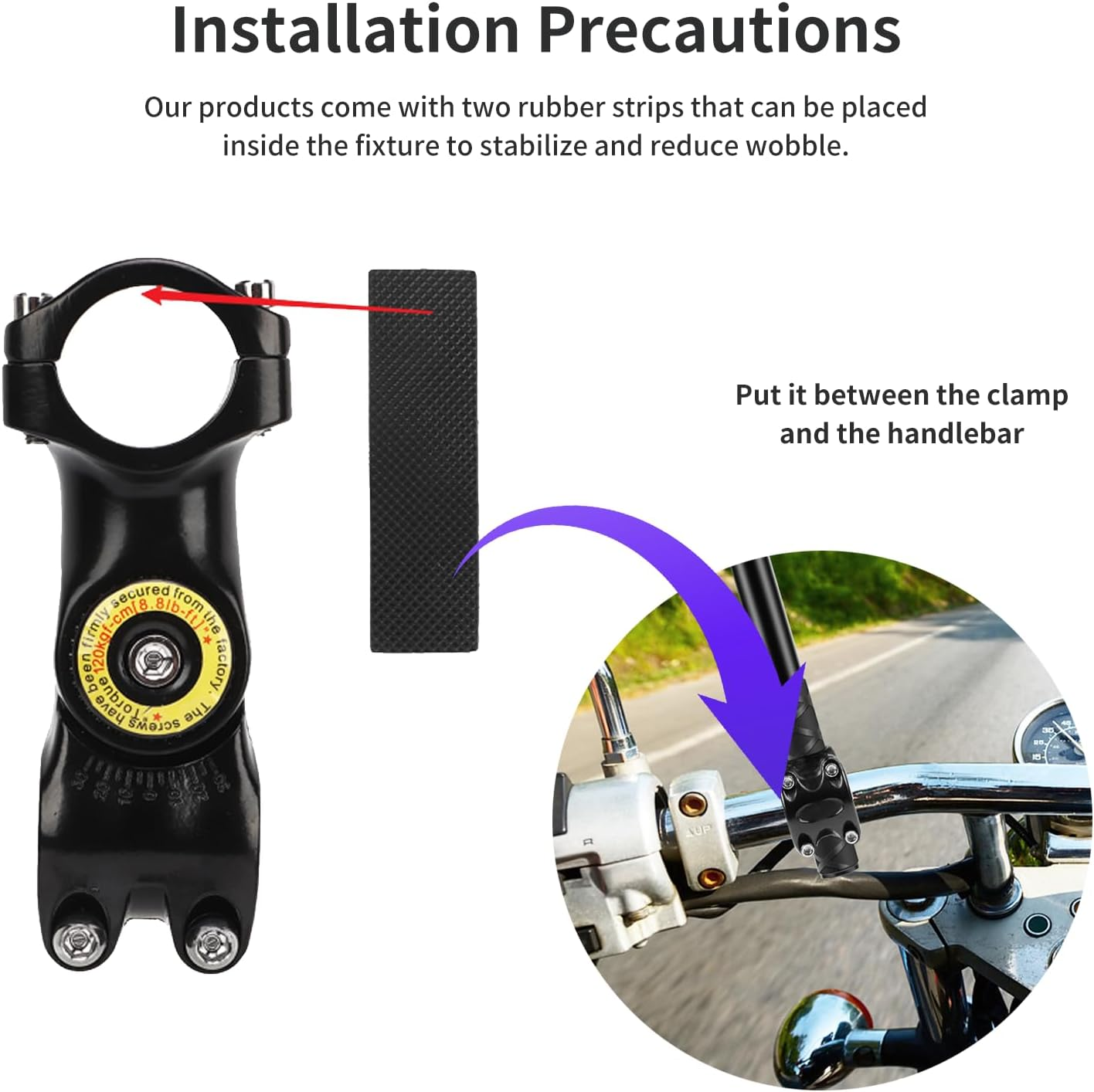 Motorcycle Invisible Selfie Stick, Bike Selfie Stick Handlebar Mount Camera Bracket, Action Camera Bracket Adapter Clamp Holder, Adjustable Length, for 11/10/9/8 for Ins image number 3