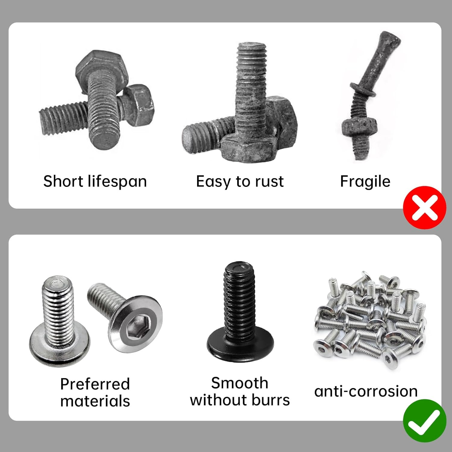 Wlzll 30Pcs M6 X 15Mm 304(18-8,A2-70) Stainless Steel Flat Head Hex Socket Cap Screws, Full Thread, with Hex Key, for Furniture, Office, Garage, DIY Projects, Silver image number 4