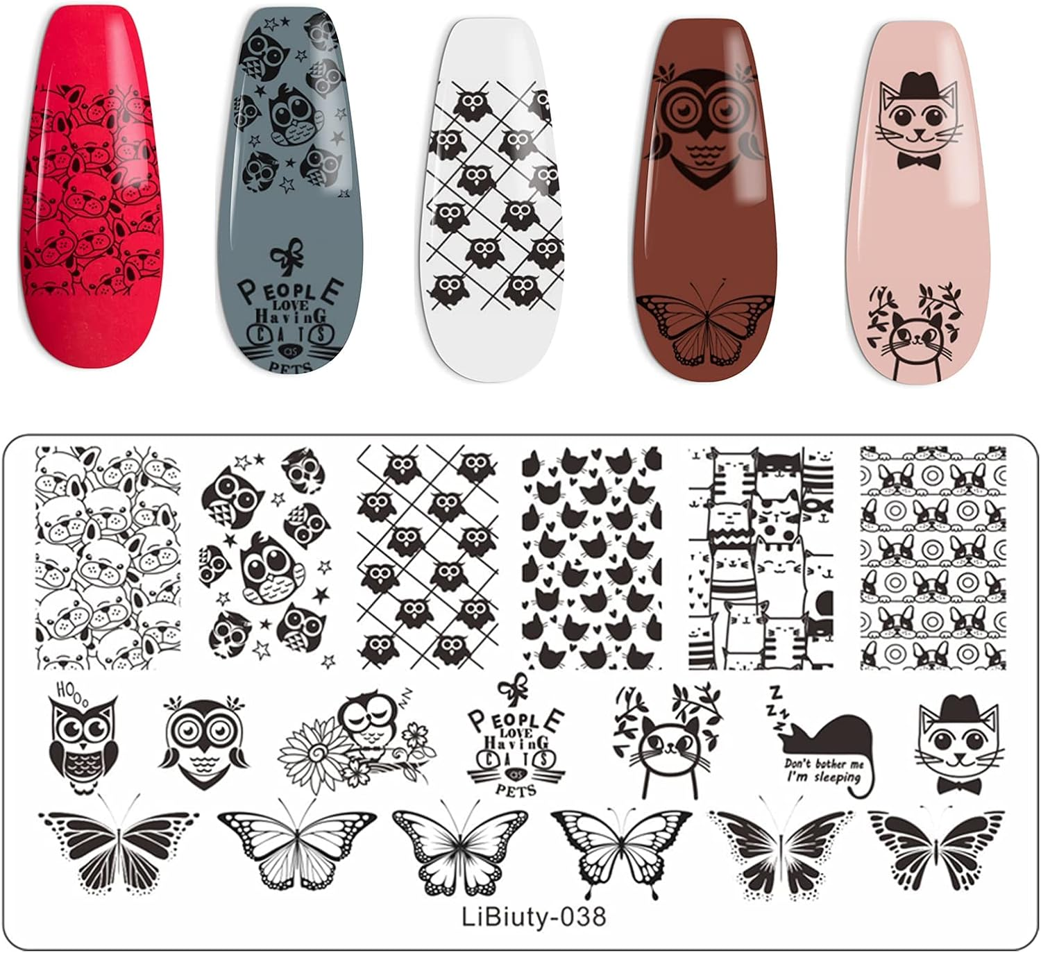 JEEWHEET 6 Nail Art Stamping Plates with Stamper and Scraper - Flowers, Geometric Patterns Nail Template for Nail Salon Designs - Nail Image Stamp Plates Manicure Templates Nail Art Tools image number 1
