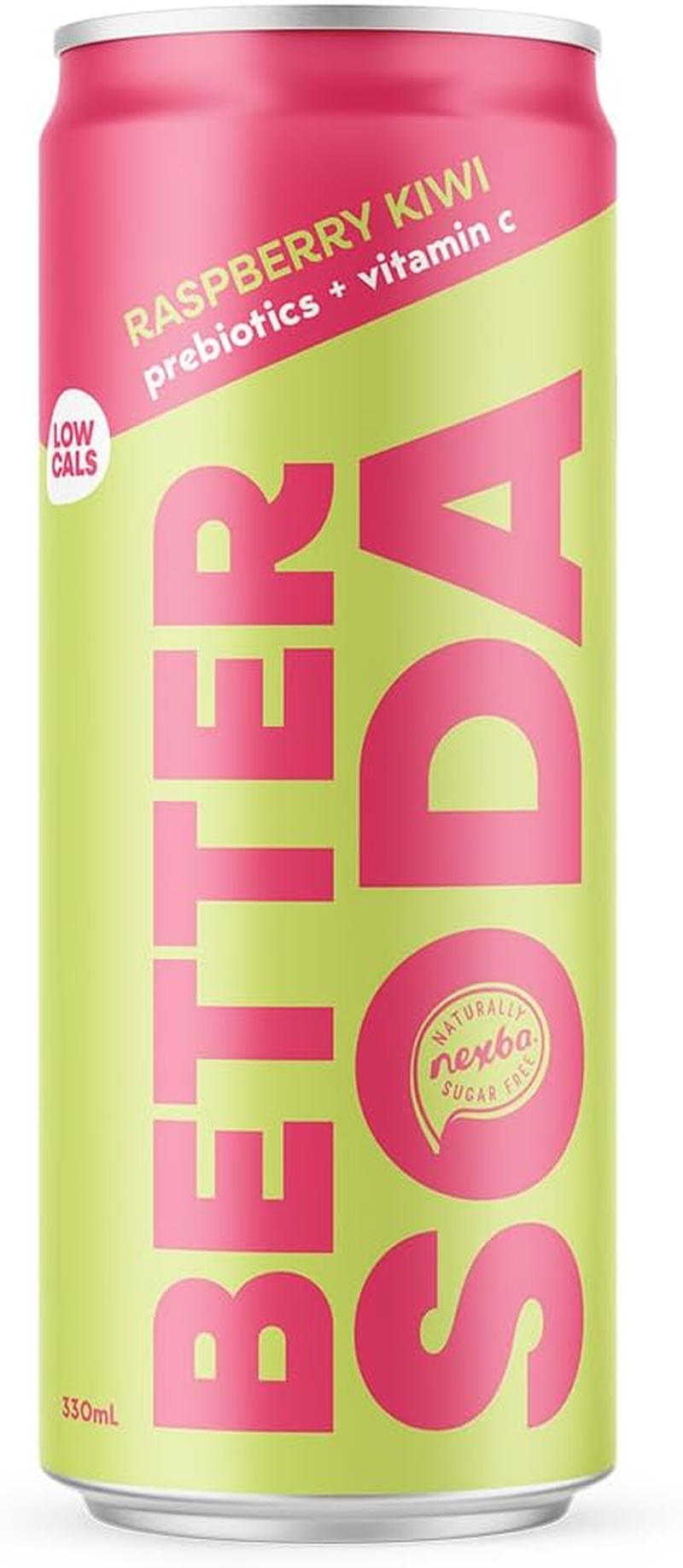 Nexba Better Soda &ndash; Raspberry Kiwi &ndash; All Natural Sugar Free &ndash; 24 X 330Ml Cans image number 3