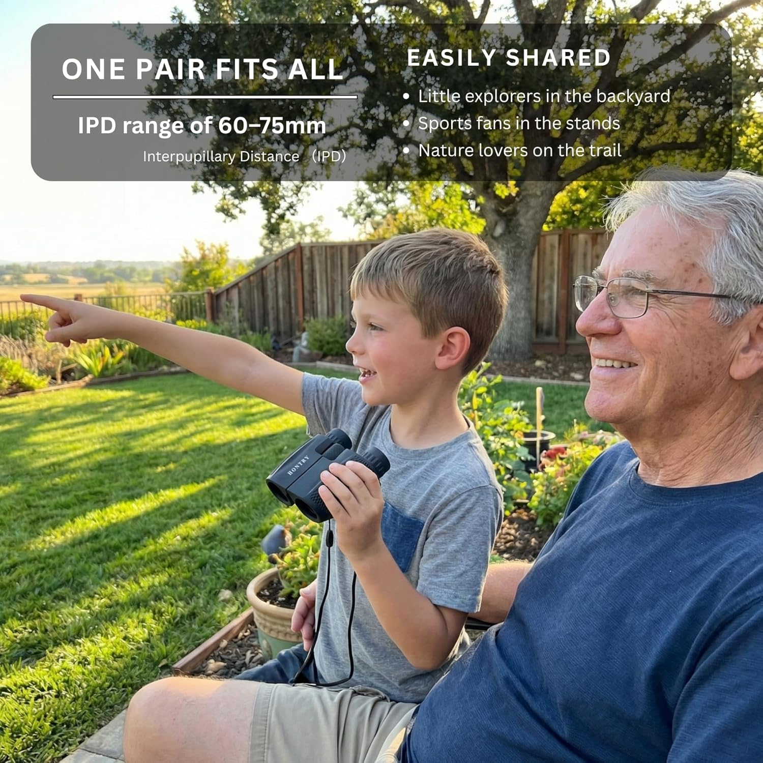 Hontry Binoculars for Adults and Kids, 10X25 Compact Binoculars for Bird Watching, Theater and Concerts, Hunting and Sport Games image number 6