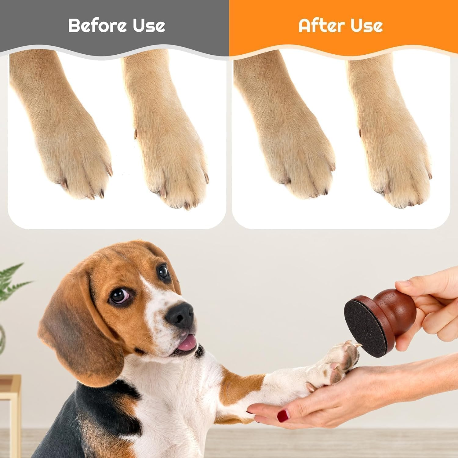 Wooden Dog Nail File with Replaceable Filing Discs, 1Pc Wooden Dog Nail Scraper Dog Scratch Pad with 7Pcs Sandpapers and 1Pc Cleaning Brush,Wooden Dog Nail Scratch Board Dog Nail Grinder, Brown - Black image number 7