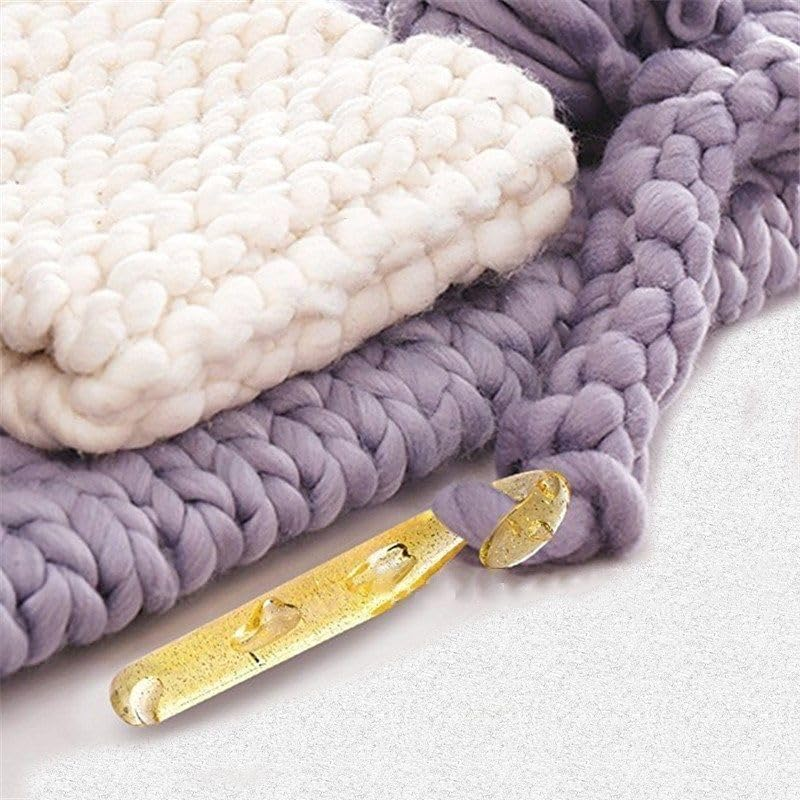 LORJE 5Pcs Huge Crochet Hooks Set, Large Crochet Needles Hooks,Coarse Knit Crochet Hooks,Plastic Knitting Needles Kit DIY Yarn Sewing Craft Knitting Tool,12Mm-25Mm for Crocheting Knitting Needles Set Weaving Tools image number 4