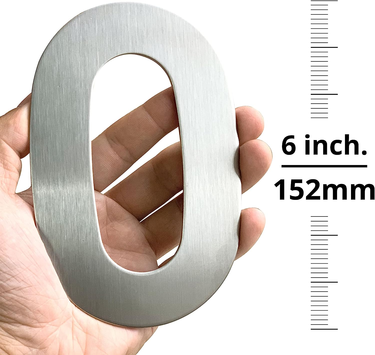 HASWARE 304 Stainless Steel Modern House Number Powder Coating Stylish Door Alphabet Plaque Street Home Decor (6, 6 Inch Silver) image number 2