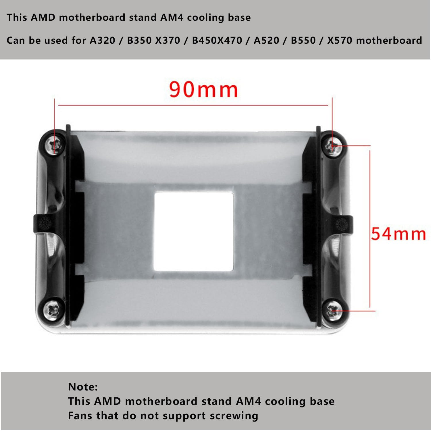 AM4 Backplane Back Durable CPU Heatsink Bracket CPU Fan Cooling Mounting Sheet Plate for AM4 AMD Socket image number 1