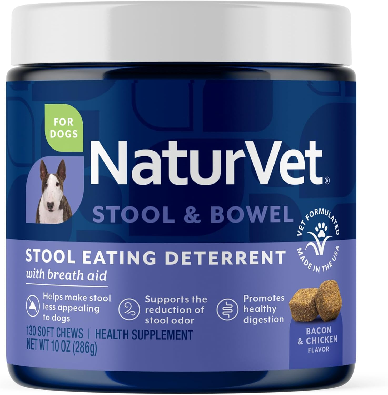 Naturvet &ndash; Coprophagia Stool Eating Deterrent &ndash; Deters Dogs from Consuming Stool &ndash; No Poop Eating for Dogs - Enhanced with Breath Aid Freshener, Enzymes & Probiotics &ndash; 130 Soft Chews image number 6