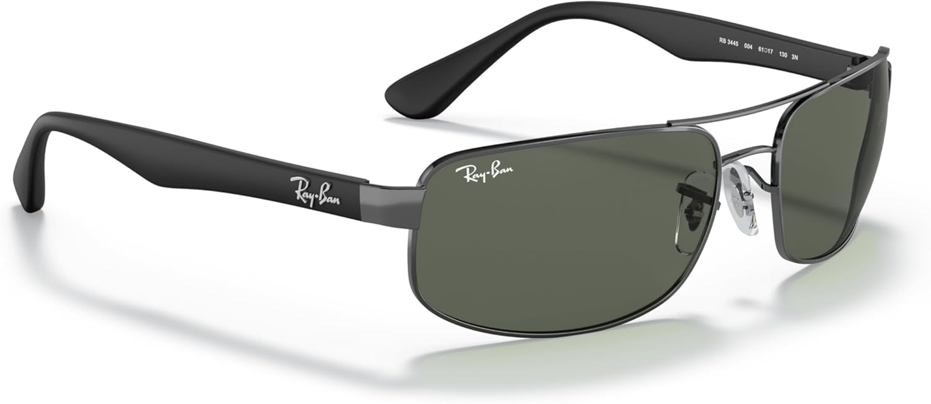 Ray-Ban Men'S RB3445 Rectangular Sunglasses, Gunmetal/Dark Green, 64 Mm image number 4