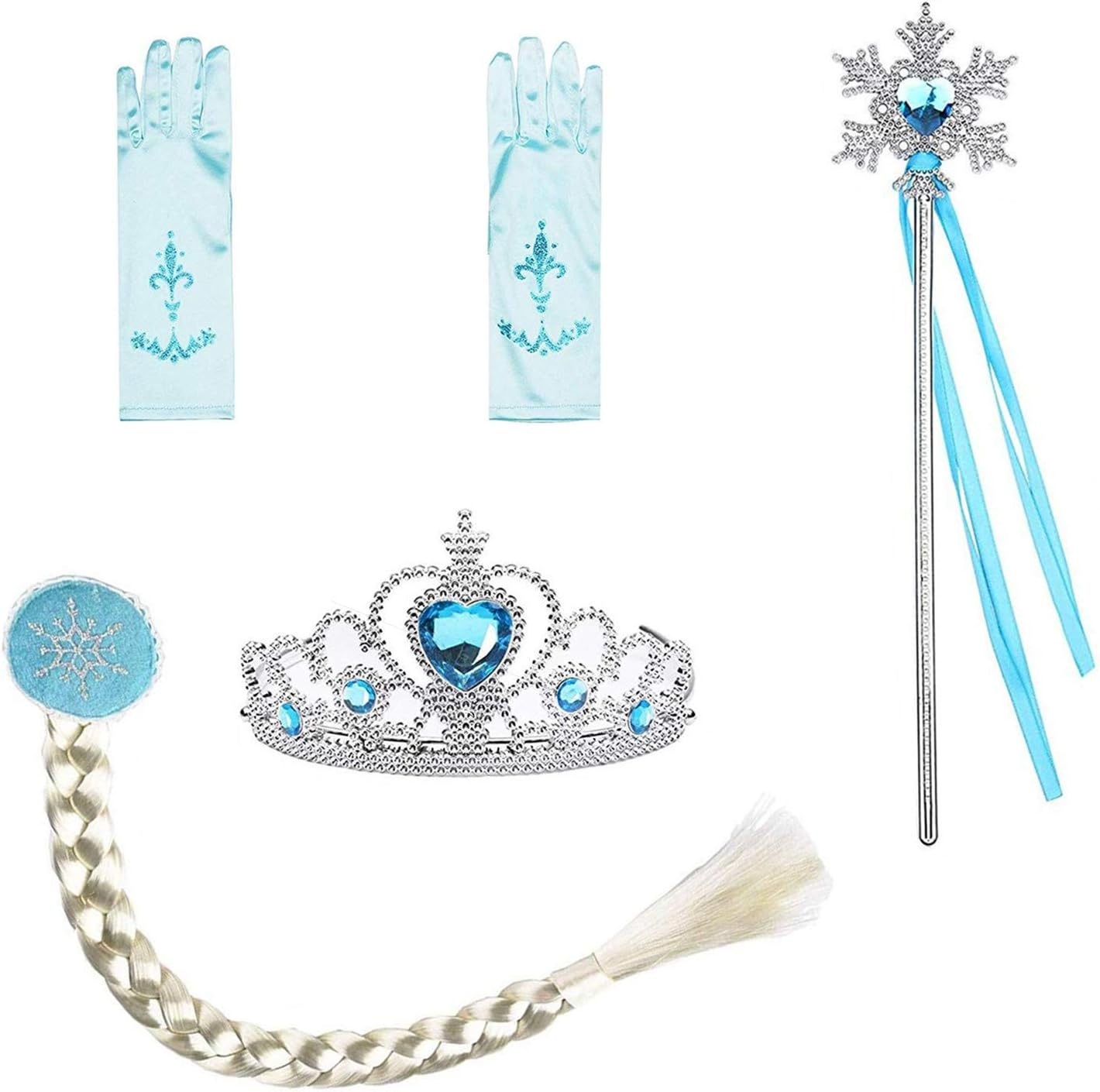 Memobest Snow Queen Princess Elsa Costumes Birthday Party Halloween Costume Cosplay Dress up for Little Girls 3-12 Years image number 1