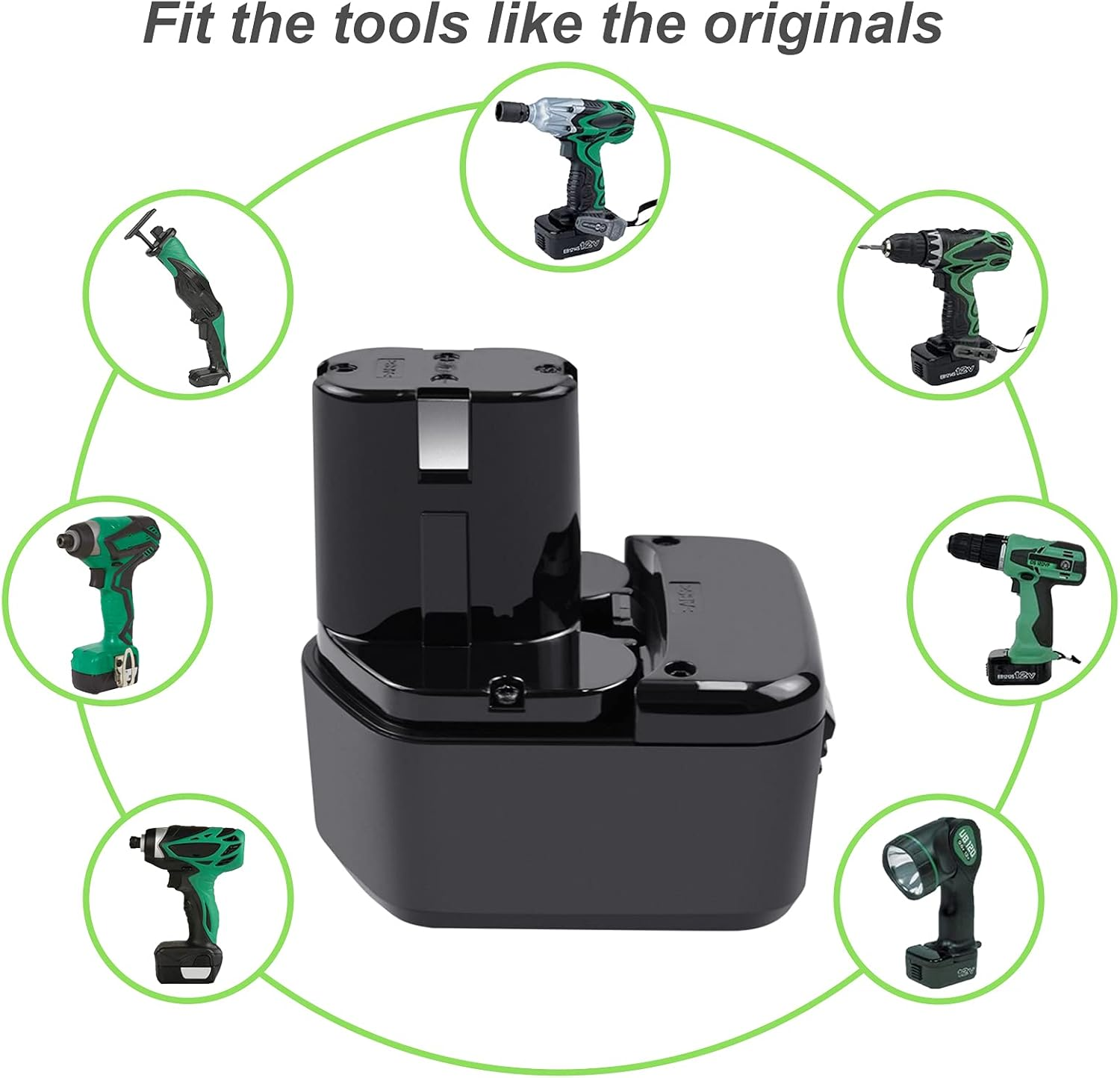 Tecmana 12 V 4.0 Ah Battery Compatible with Hitachi EB1212S EB1214L EB1214S EB1220BL EB1220HS EB1222HL EB1226HL EB1230HL BCC1212 image number 5