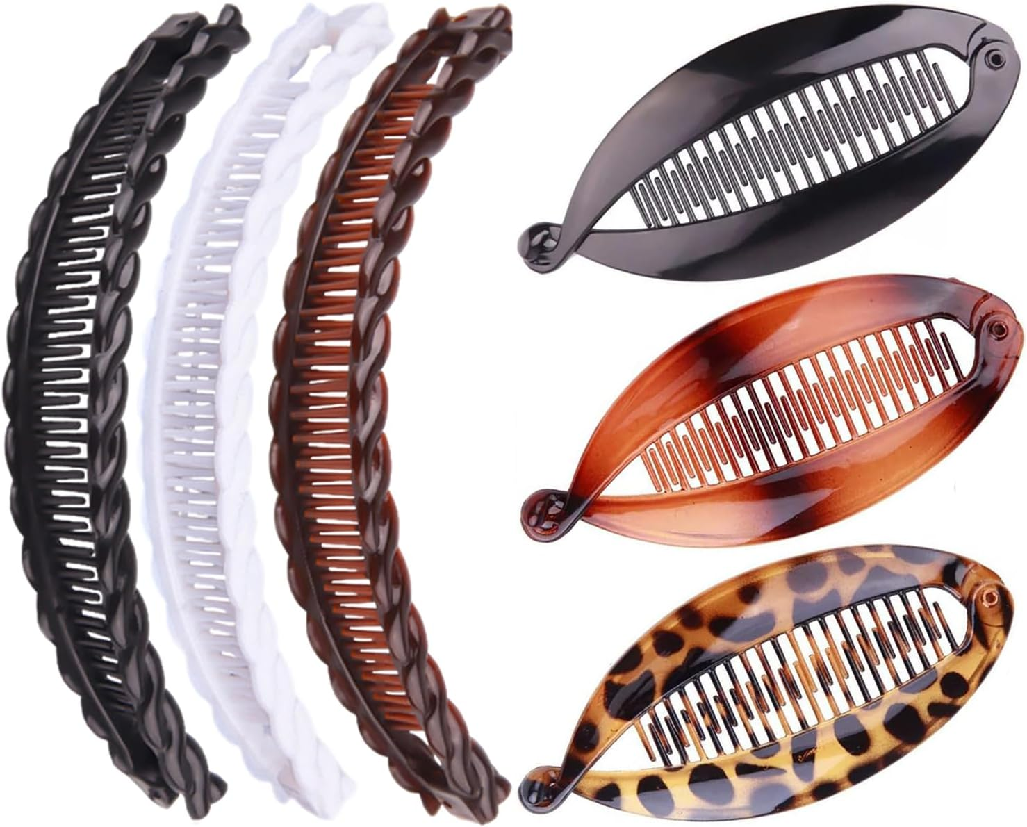 Pack of 6 Banana Clips, Banana Clip Hair, Thin Hair for Women, Long, Stylish Banana Hair Clip, Fishtail Hair Clip for Thick Hair, Elegant Hair Accessories image number 3