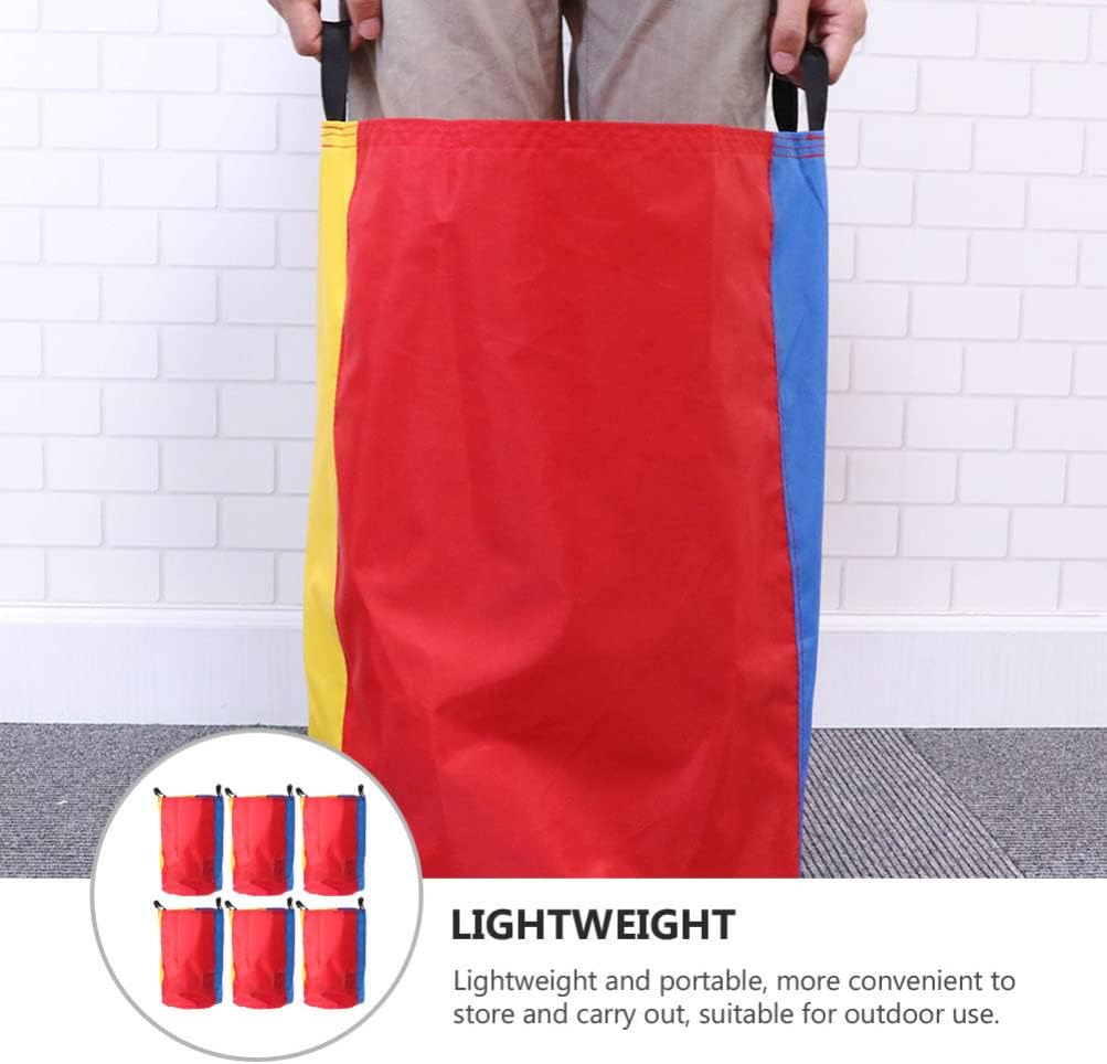 STOBOK 6Pcs Sack Race Bags Outdoor Games for Kids Potato Sack Race Bags for 3- Legged Relay Race Outdoor Party Activities ( Assorted Color )