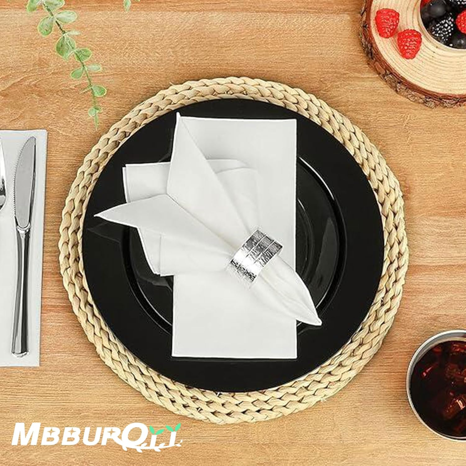 MBBUROYY Linen Feel Guest Towels Disposable Napkins Soft, Absorbent, Paper Hand Towels for Kitchen, Bathroom, Parties, Weddings, Dinners or Events (White, 100 Pack) - 200 Count image number 7