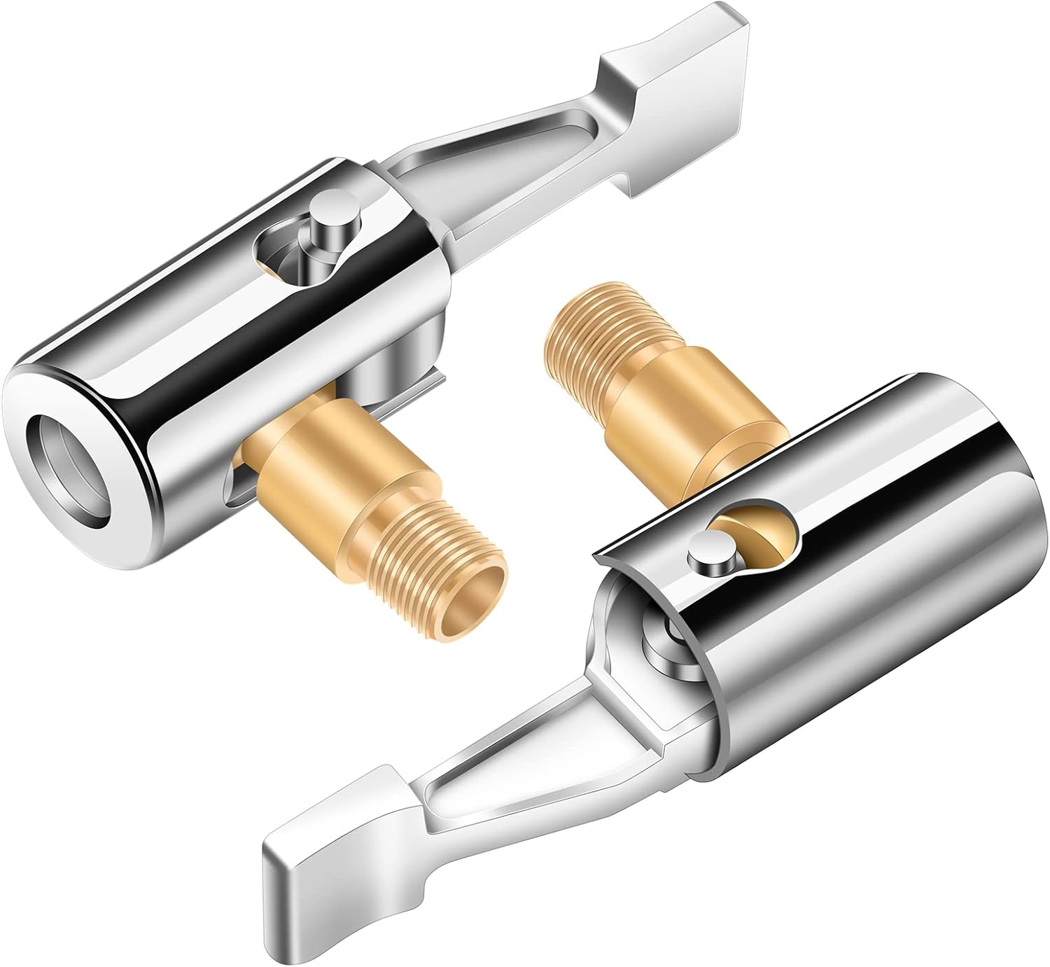 All Metal Lock on Air Chuck Tire Inflator Hose Adapter, Locking Tire Air Chuck with Standard Tire Valve Thread, No Air Leakage Tire Inflating Hose End for Portable Tire Pump/Air Compressor image number 5