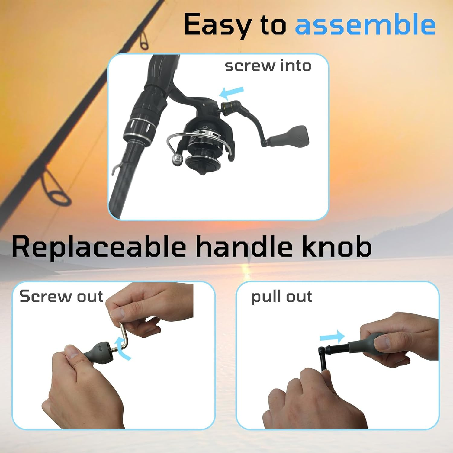 63Mm Black Fishing Spinning Reel Handle Replacement for Shimano Stradic FL/FM Stella Vanford image number 3